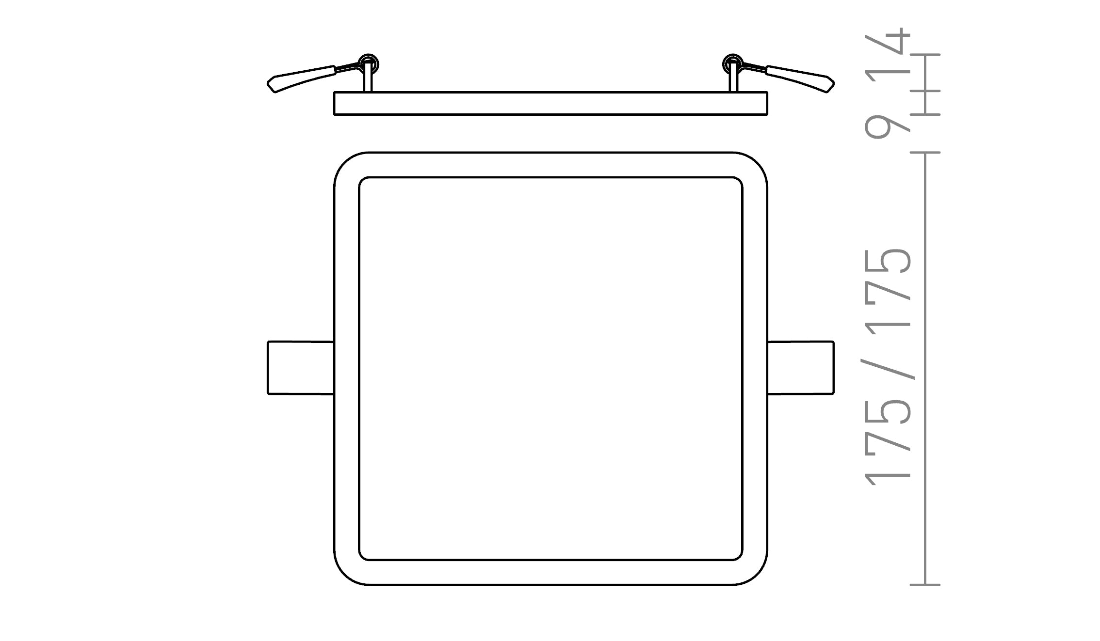 HUE SQ 17 recessed lamp - Product sketch