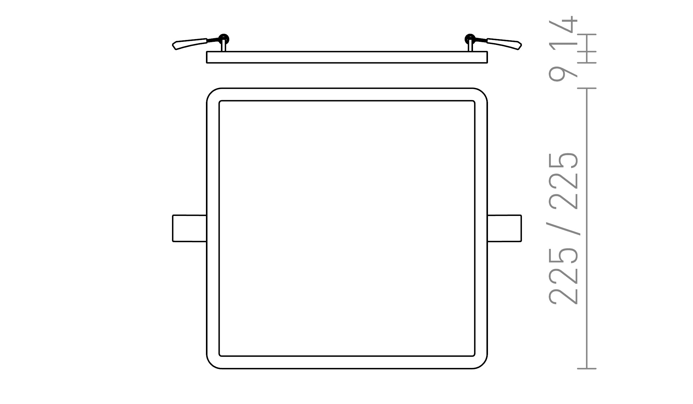 HUE SQ 22 da incasso lampada - Product sketch