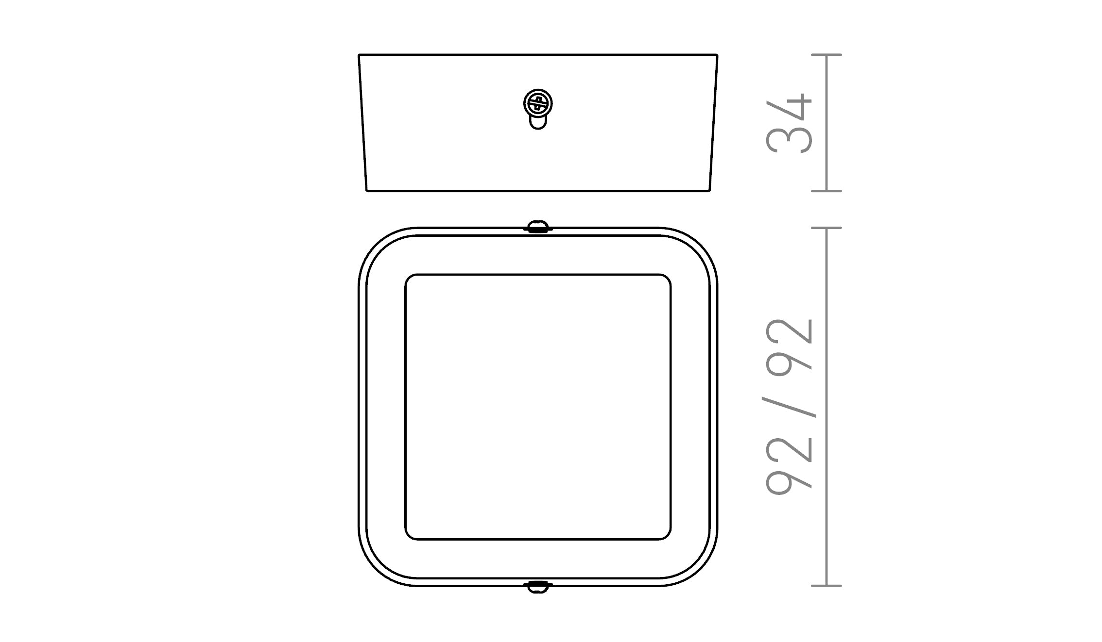 HUE SQ 9 de techo lámpara - Product sketch