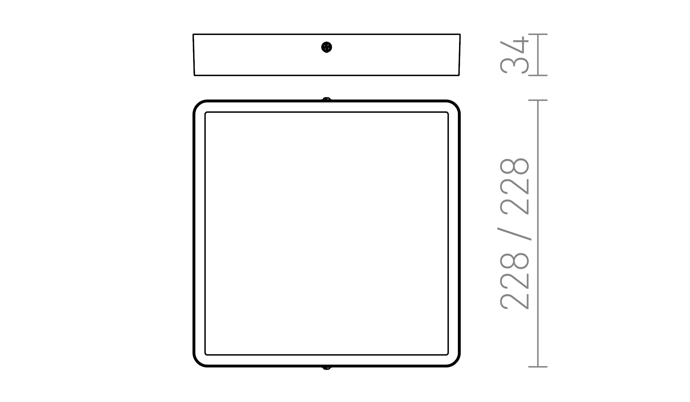 HUE SQ 22 de techo lámpara - Product sketch