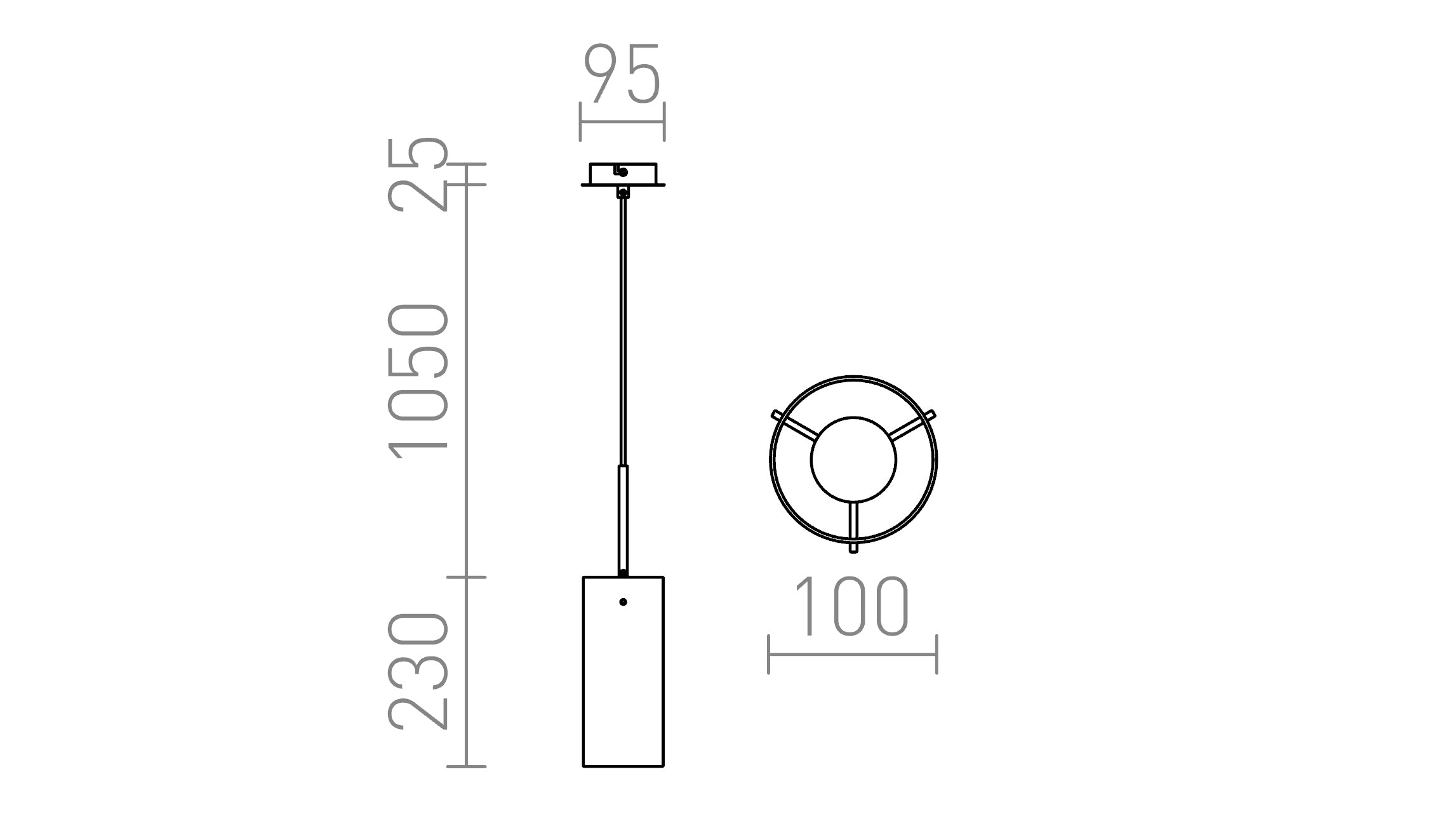 SANSSOUCI I riippuvalaisin lamppu - Product sketch