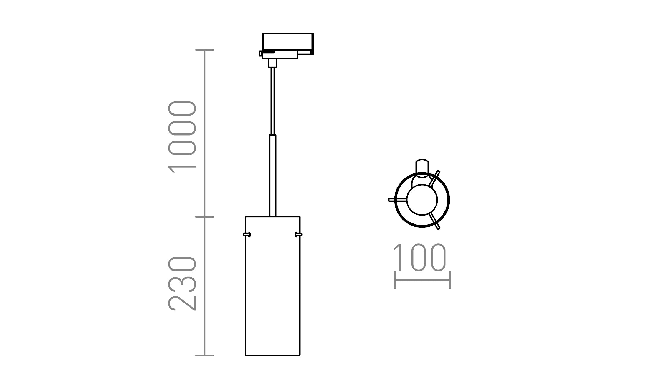 SANSSOUCI für 3-Phasen-Stromschiene - Product sketch