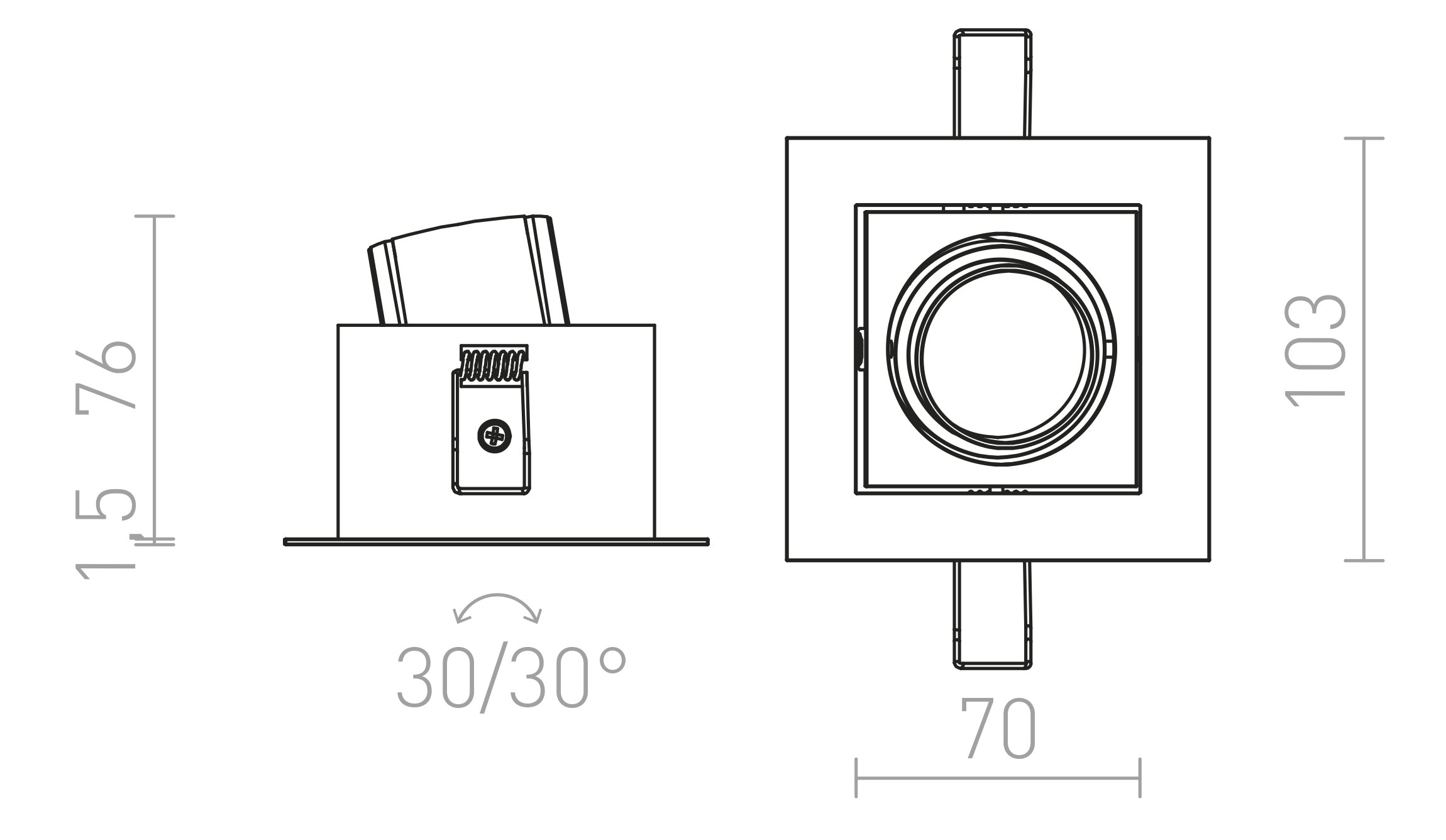 BONDY I inbouwlamp lamp - Product sketch