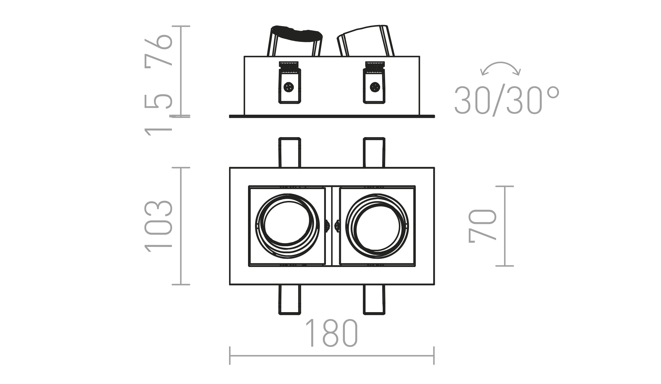 BONDY II Einbauleuchte lampe - Product sketch