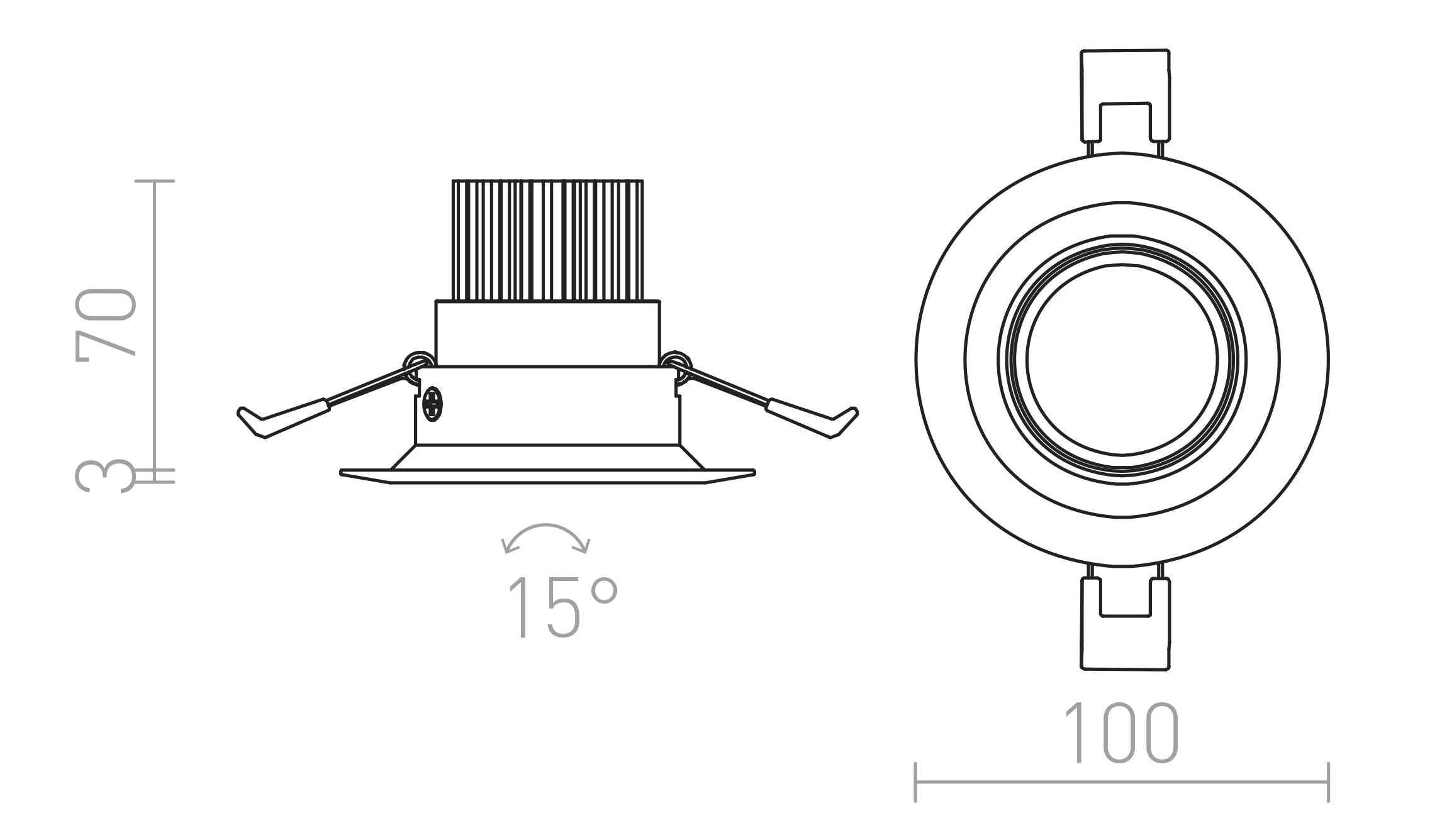 SPARKLE Einbauleuchte lampe - Product sketch