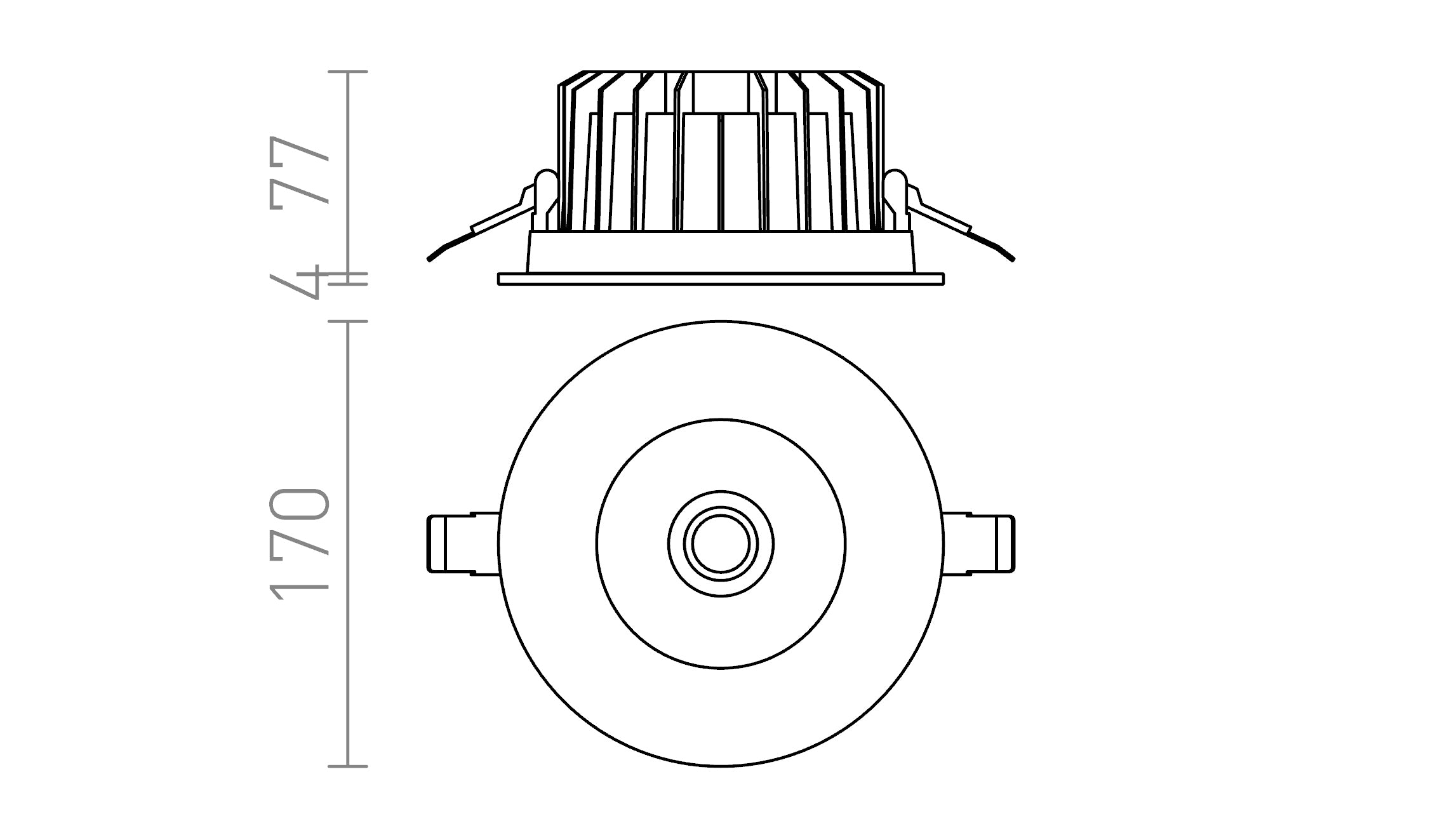 LOOKER 17 vgradna lampa - Product sketch