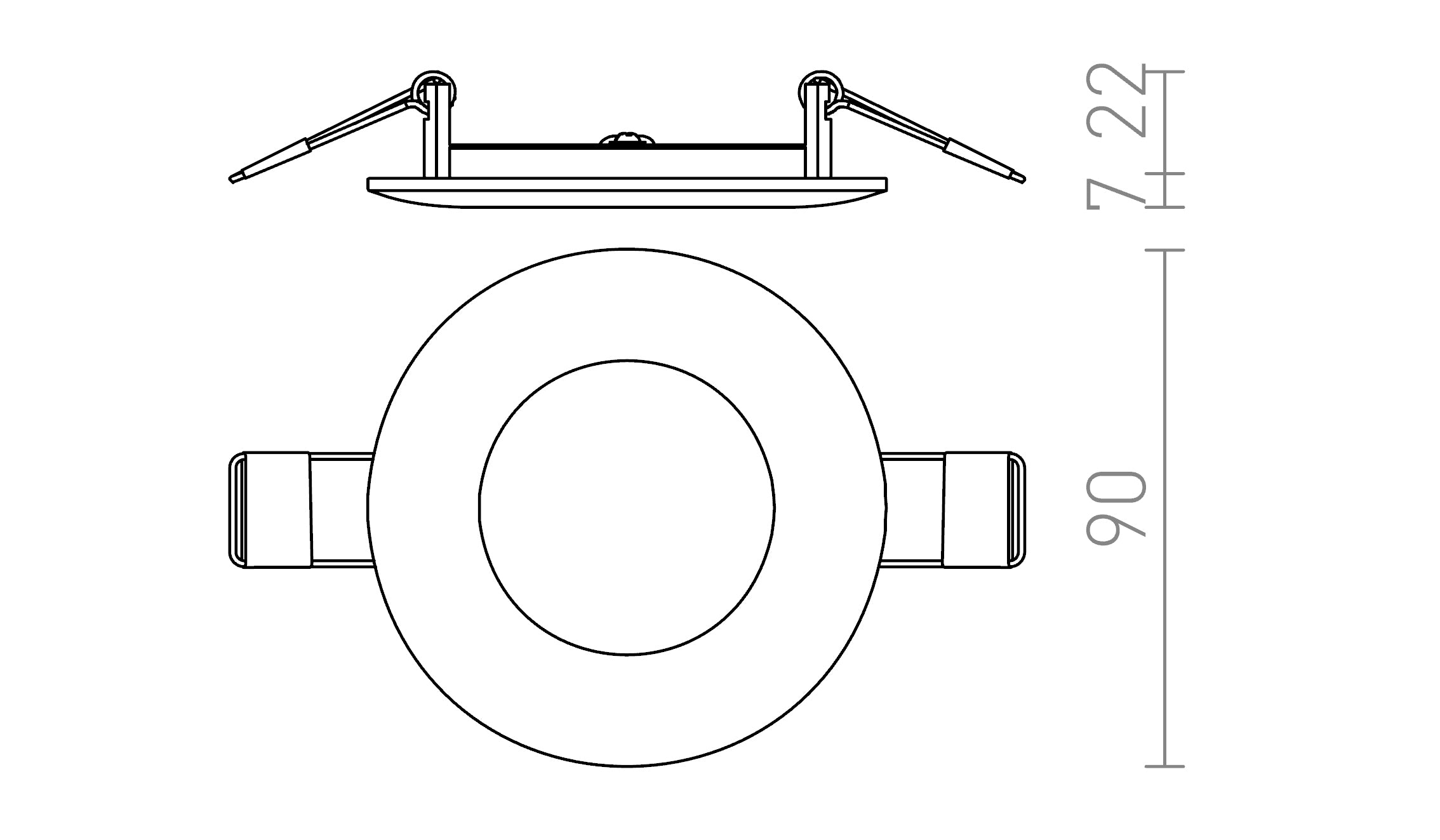 DADA 9 upotettu lamppu - Product sketch