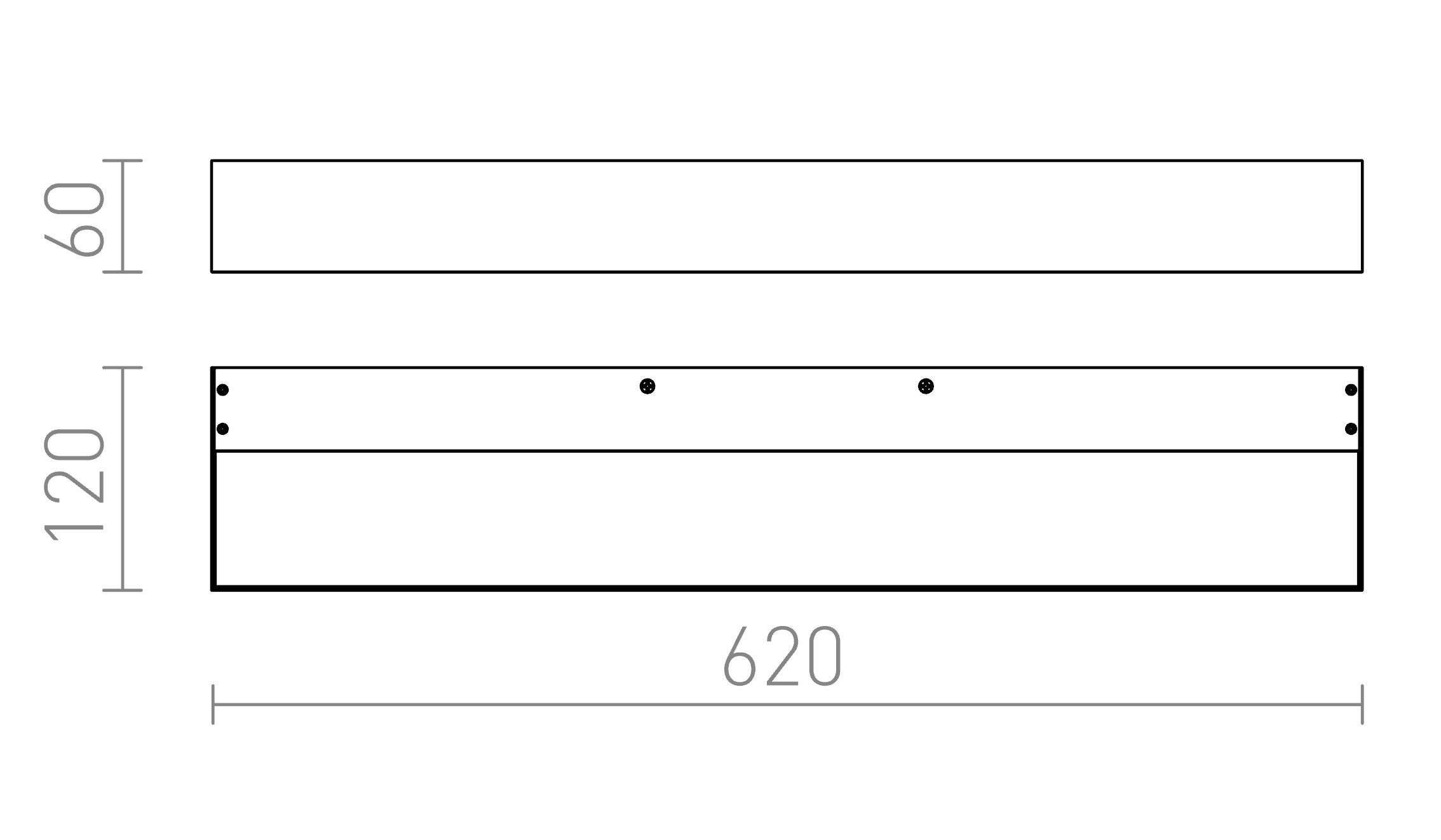 PRIO LED 62 murale lampe - Product sketch