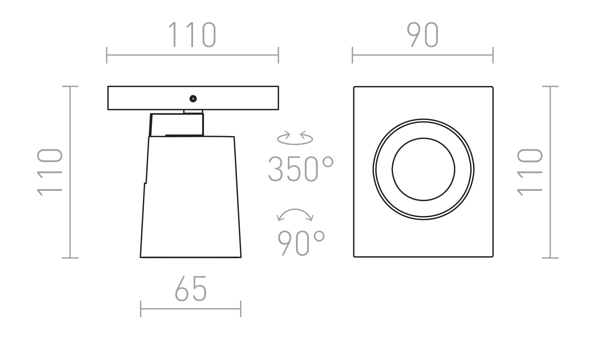 KENNY I surface mounted lamp - Product sketch