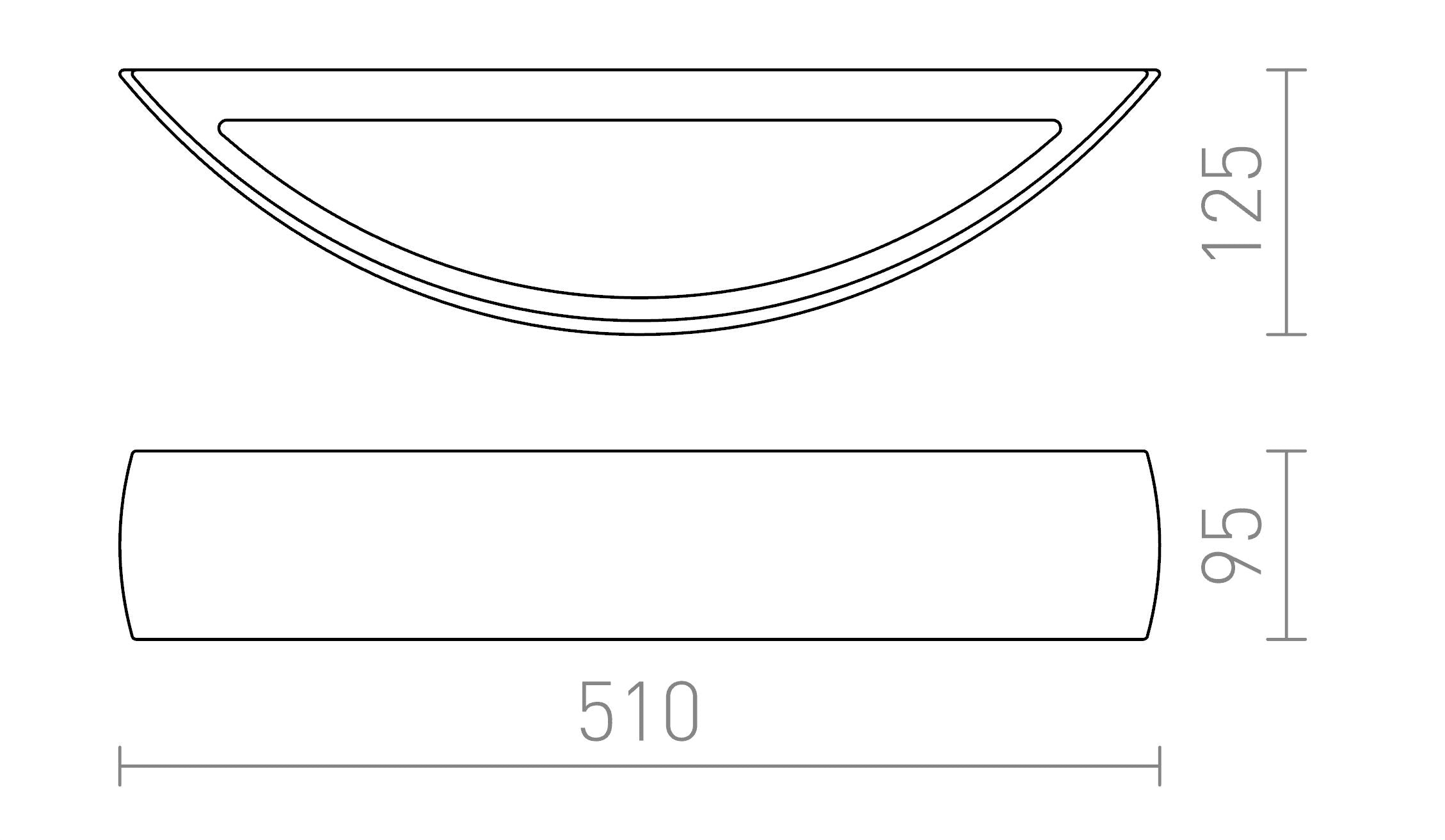 CRESCENT L stenska lampa - Product sketch