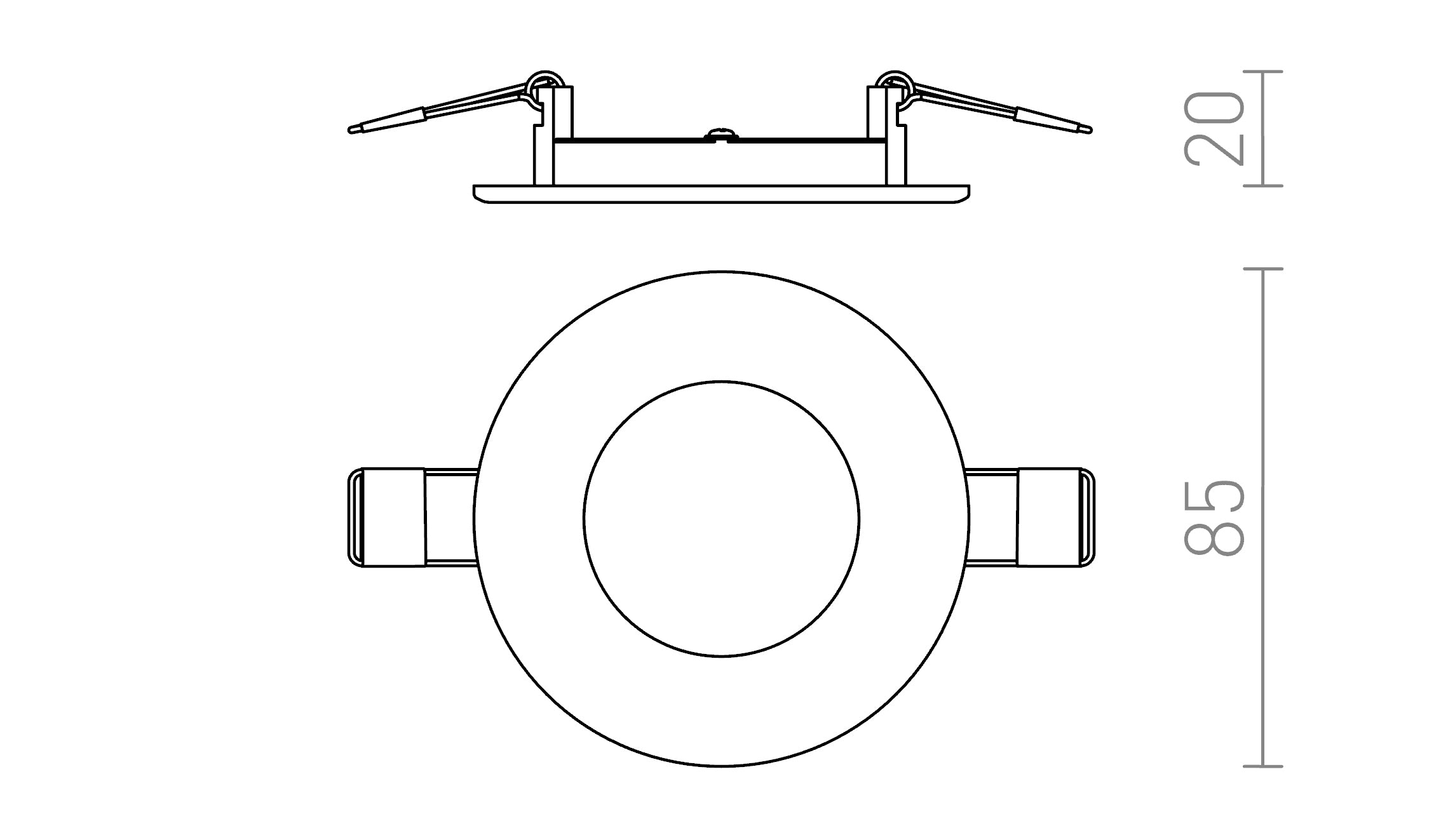SOCORRO R 85 da incasso lampada - Product sketch