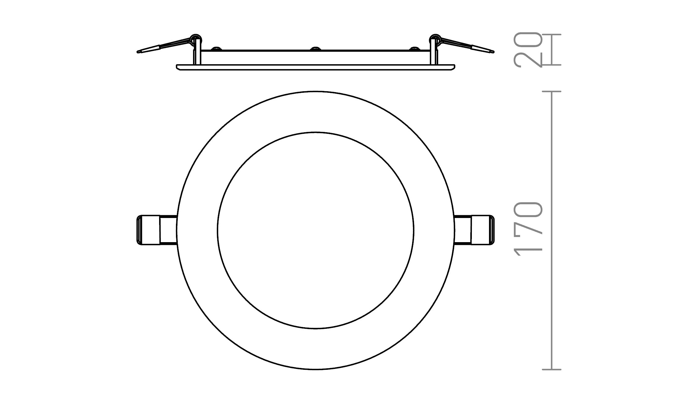 SOCORRO R 170 DIMM wpuszczana lampa - Product sketch