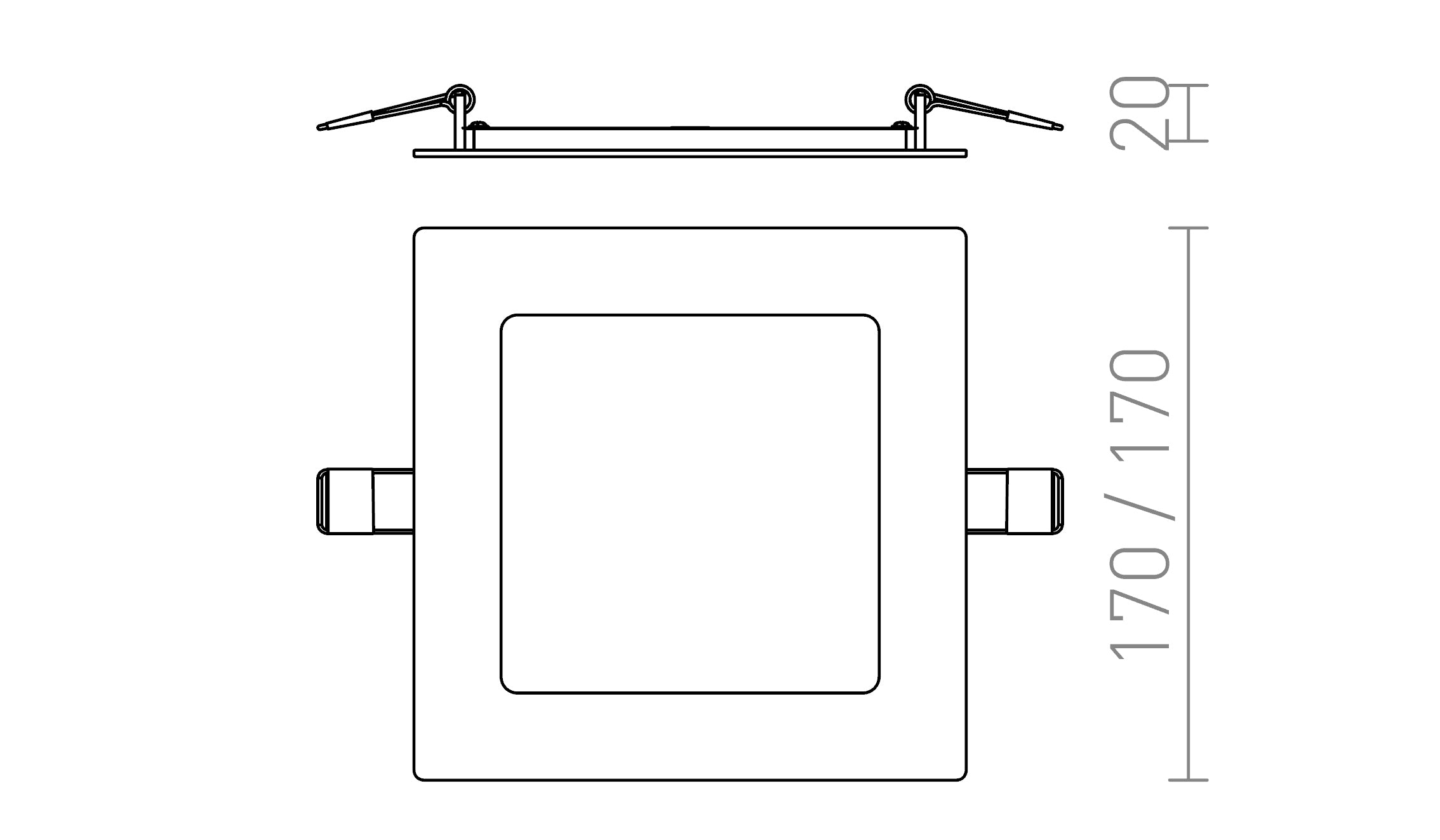 SOCORRO SQ 170 zápustná lampa - Product sketch