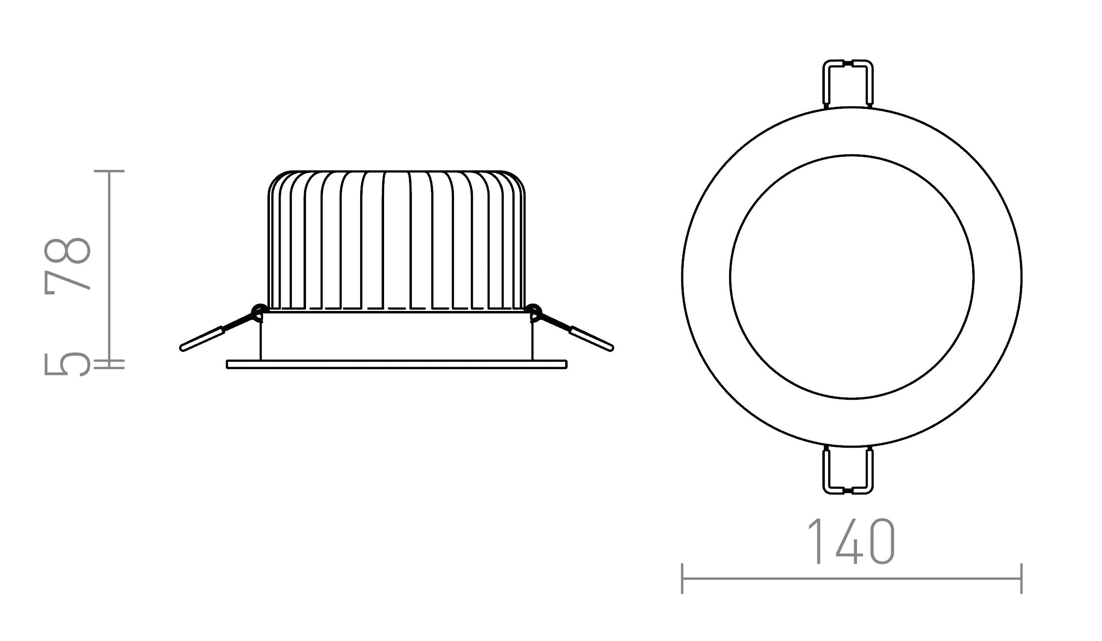 MAYDAY B 14 încastrat lampă - Product sketch