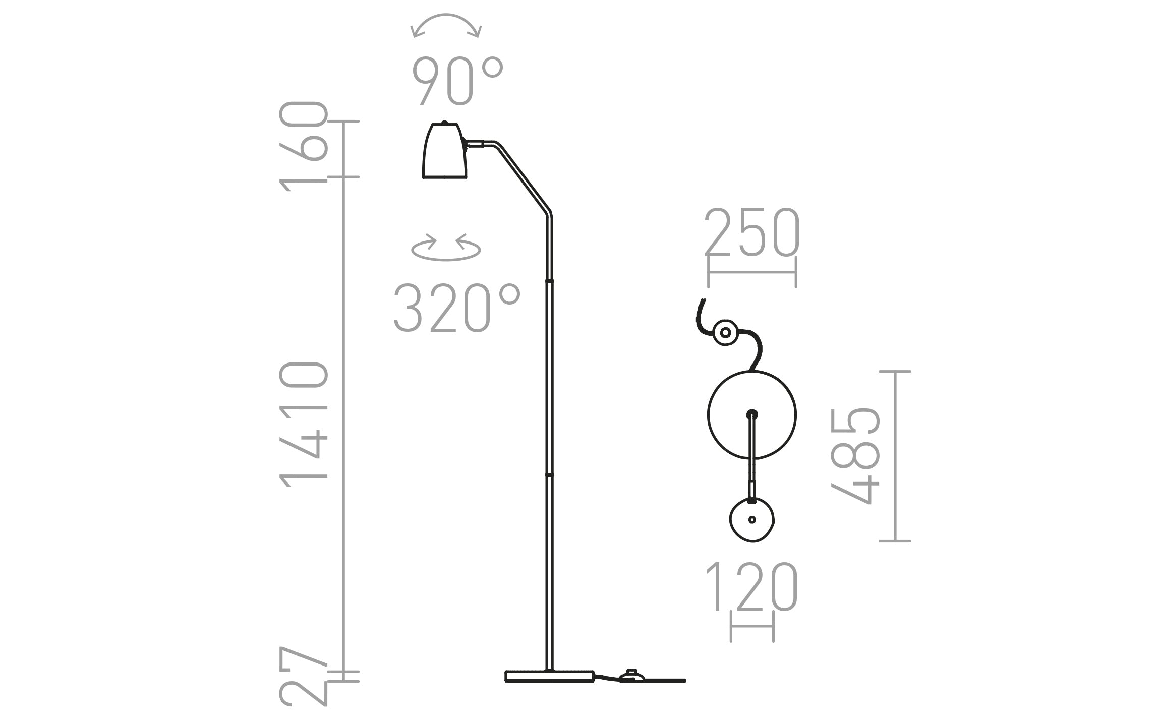 PRAGMA Standleuchte lampe - Product sketch