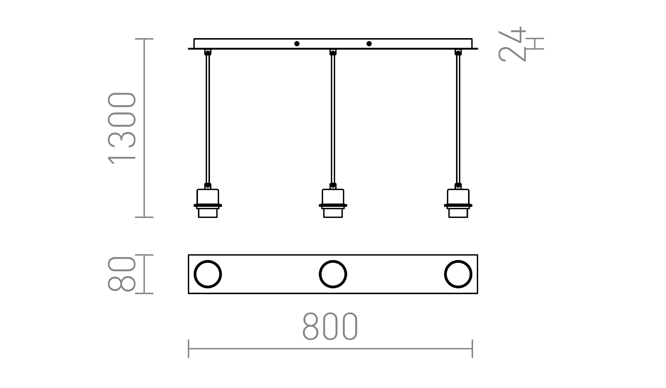 MORE 80 tak pendel takbas lampa - Product sketch