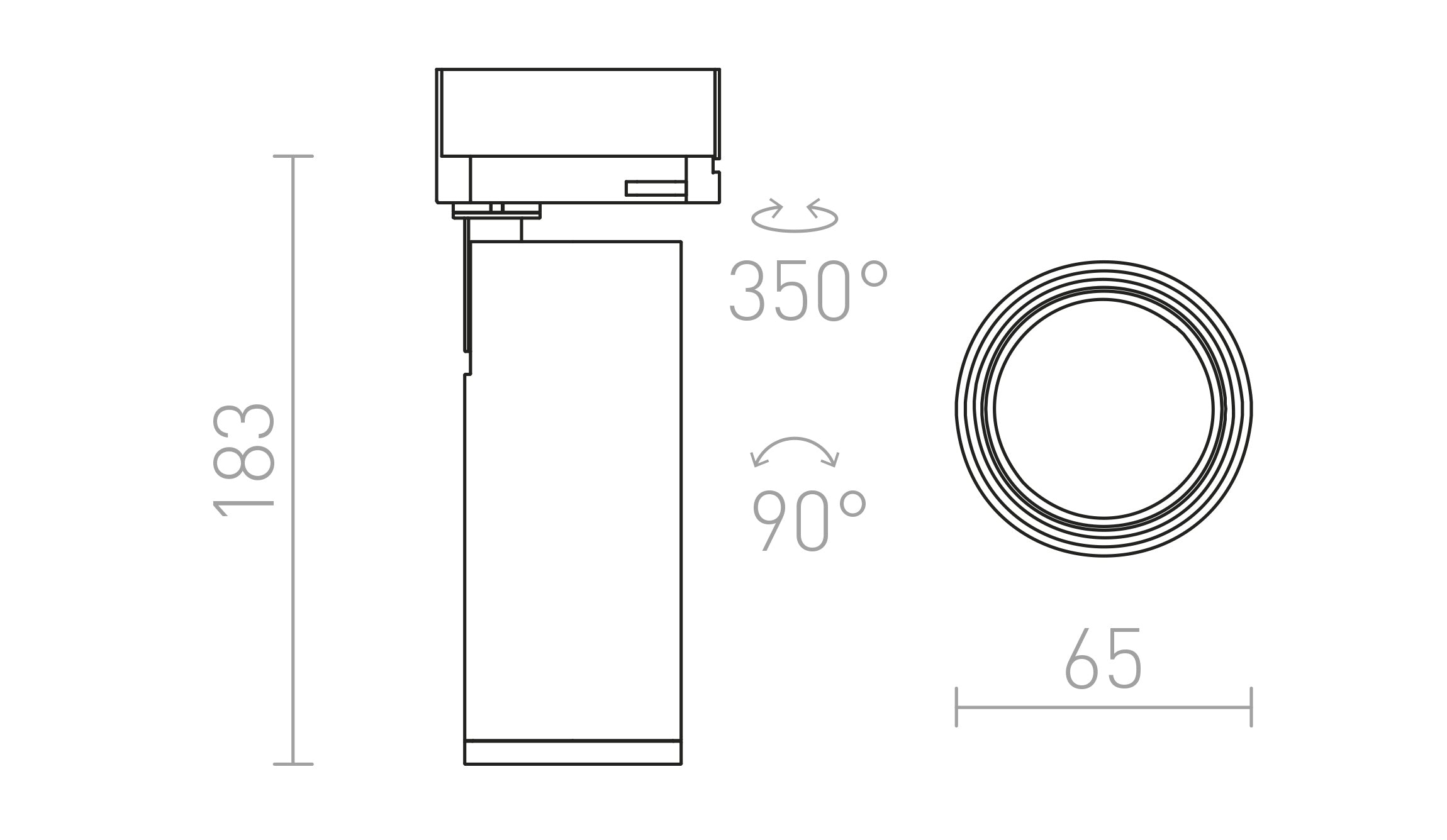 PRODIGI S para carril trifásico - Product sketch