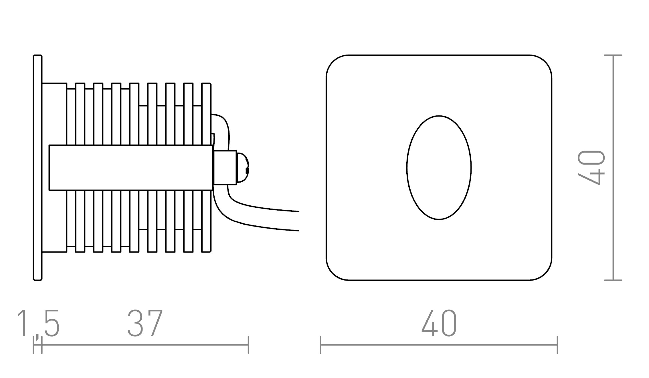RIO SQ O Einbauleuchte lampe - Product sketch
