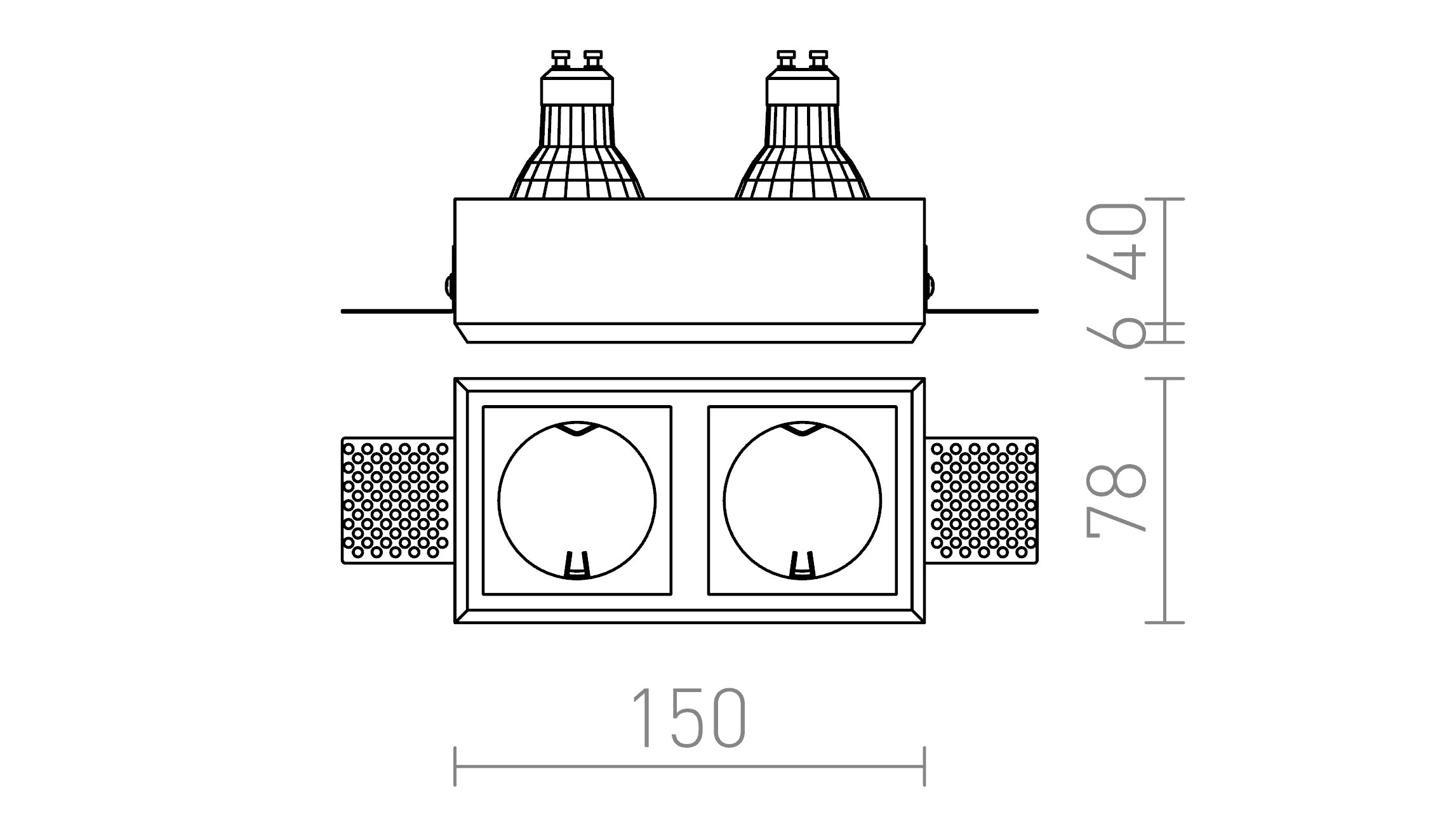 QUO SQ II вградена лампа - Product sketch