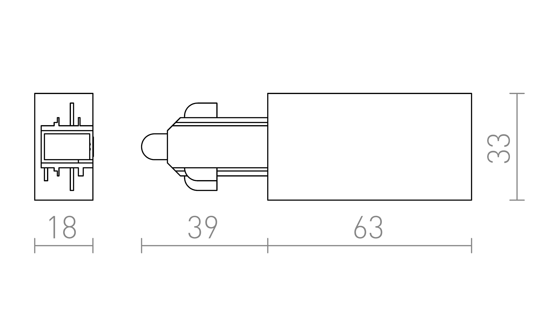 1F alimentare dreapta lampă - Product sketch