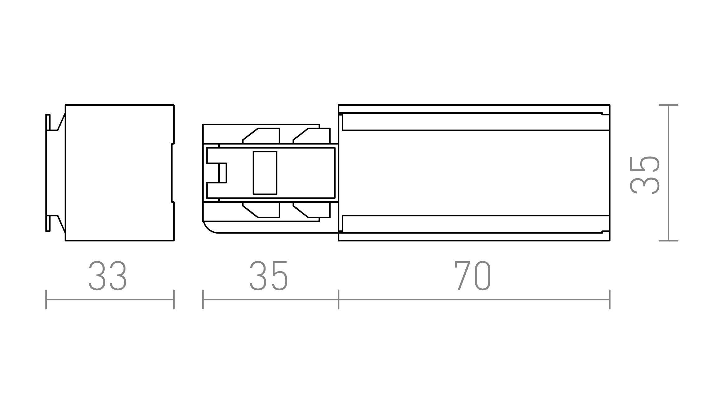 EUTRAC zasilanie prawe lampa - Product sketch
