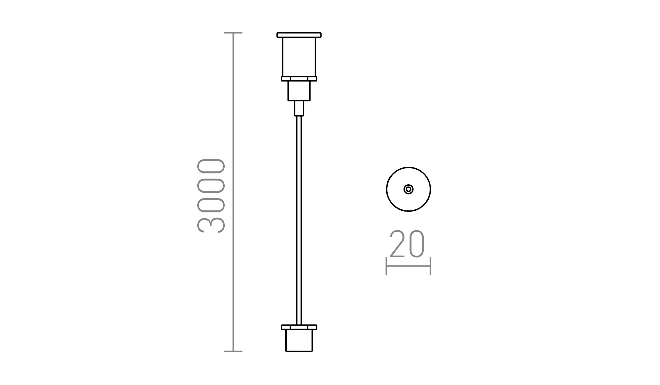 EUTRAC 3m Kabelaufhänger - Product sketch