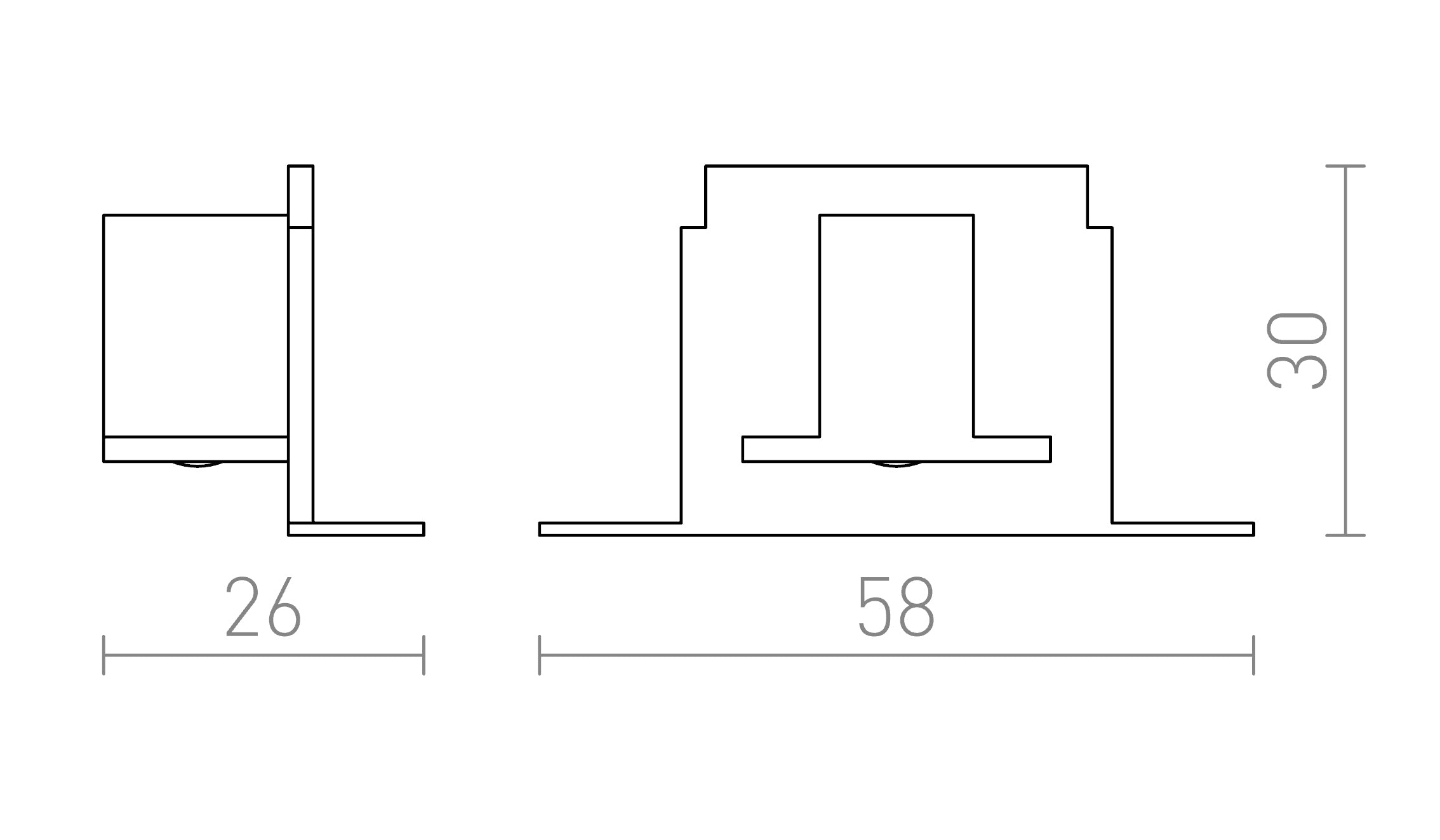 EUTRAC eindkap voor verzonken3f. stroomrail - Product sketch