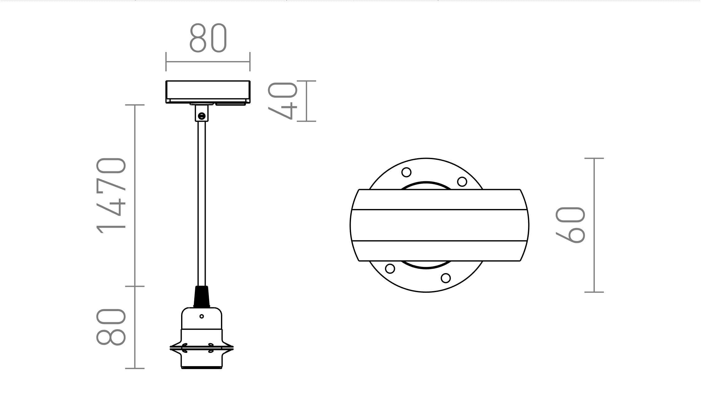 ELISA pentru șină cu 1-circuit AA1+CA+DCR - Product sketch