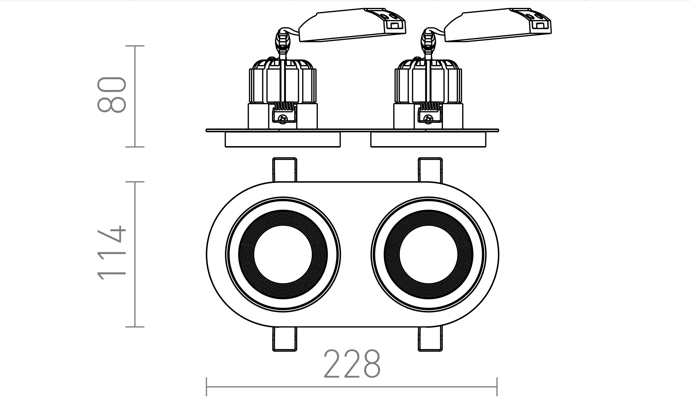SHARM R II χωνευτό λαμπτήρας - Product sketch