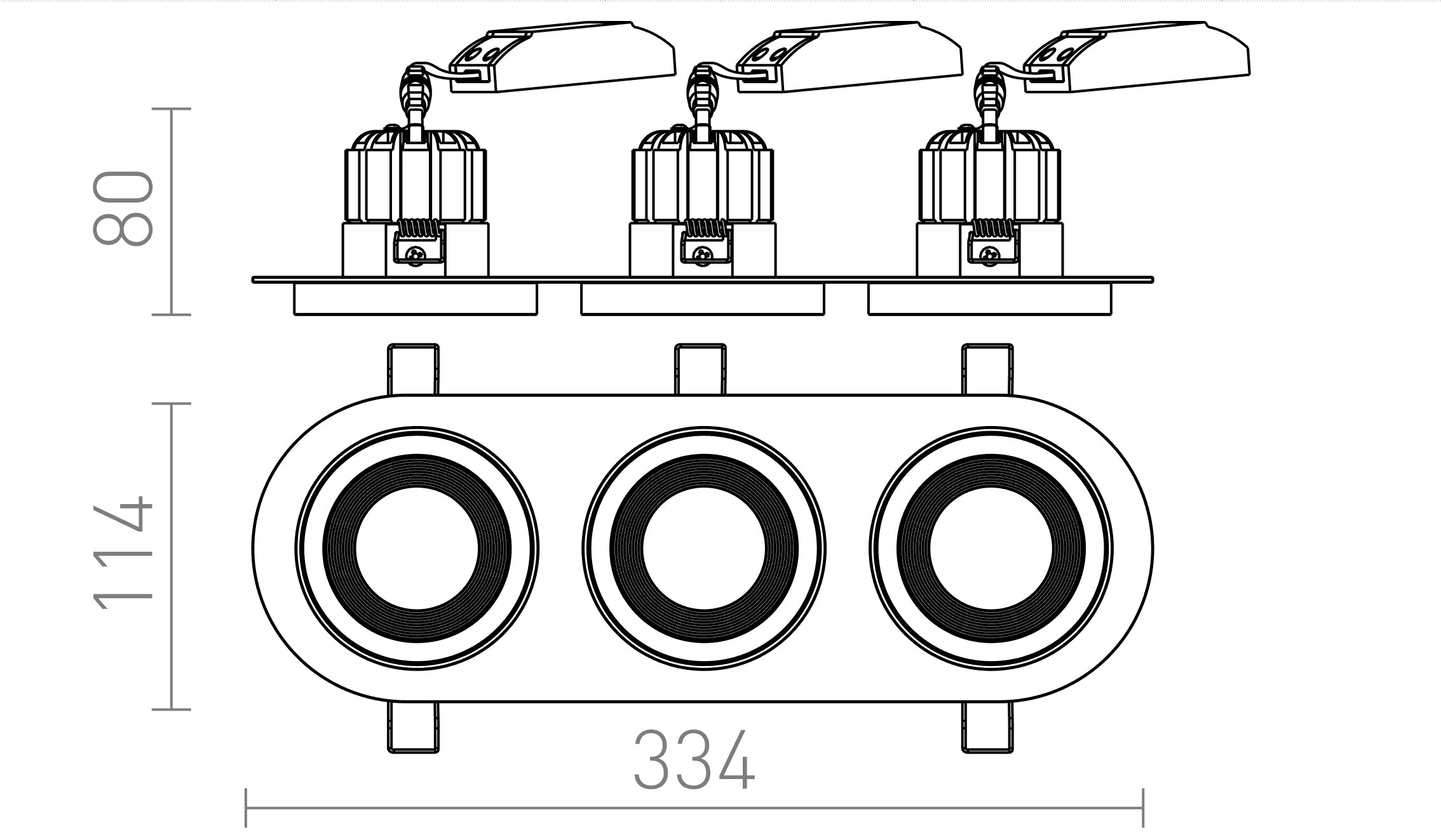 SHARM R III inbouwlamp lamp - Product sketch
