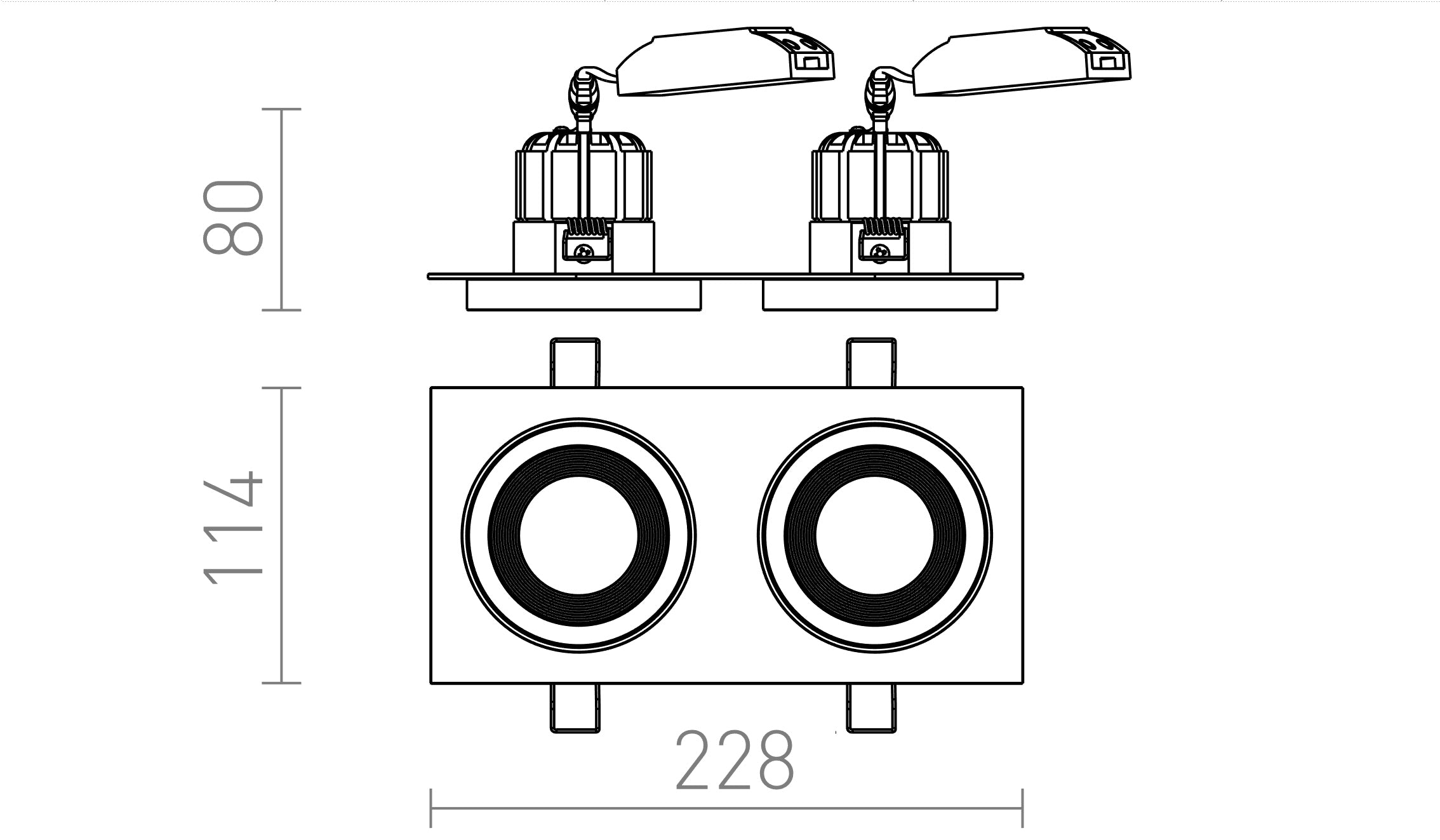 SHARM SQ II χωνευτό λαμπτήρας - Product sketch