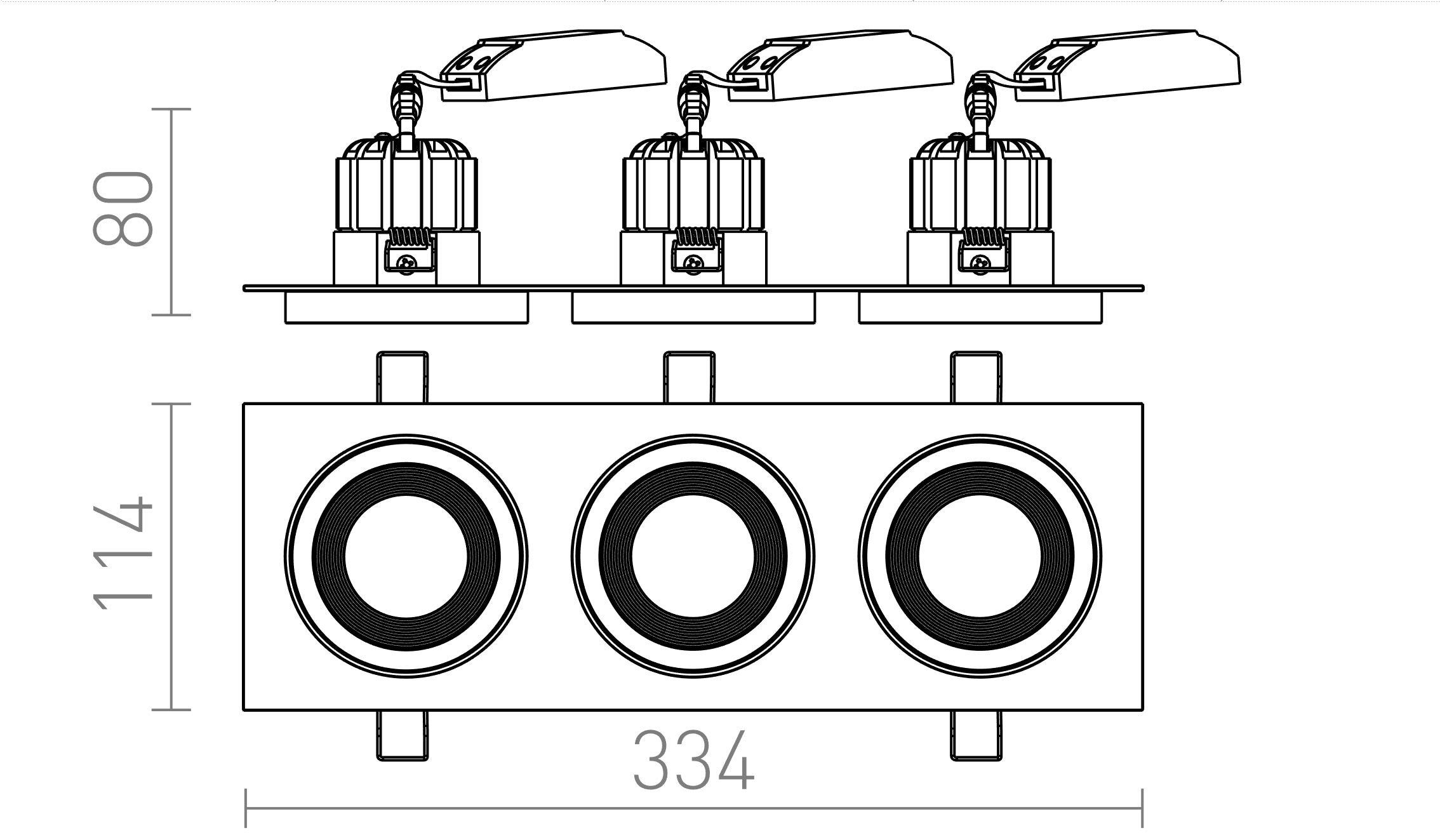 SHARM SQ III encastrable lampe - Product sketch