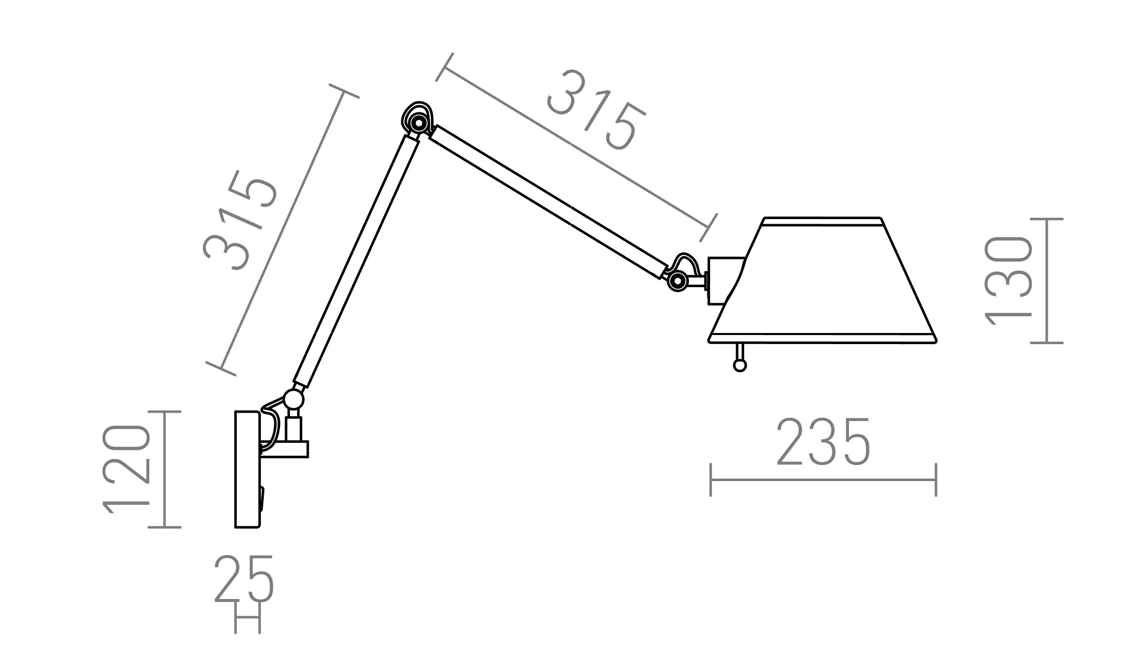 MONTANA da parete lampada - Product sketch