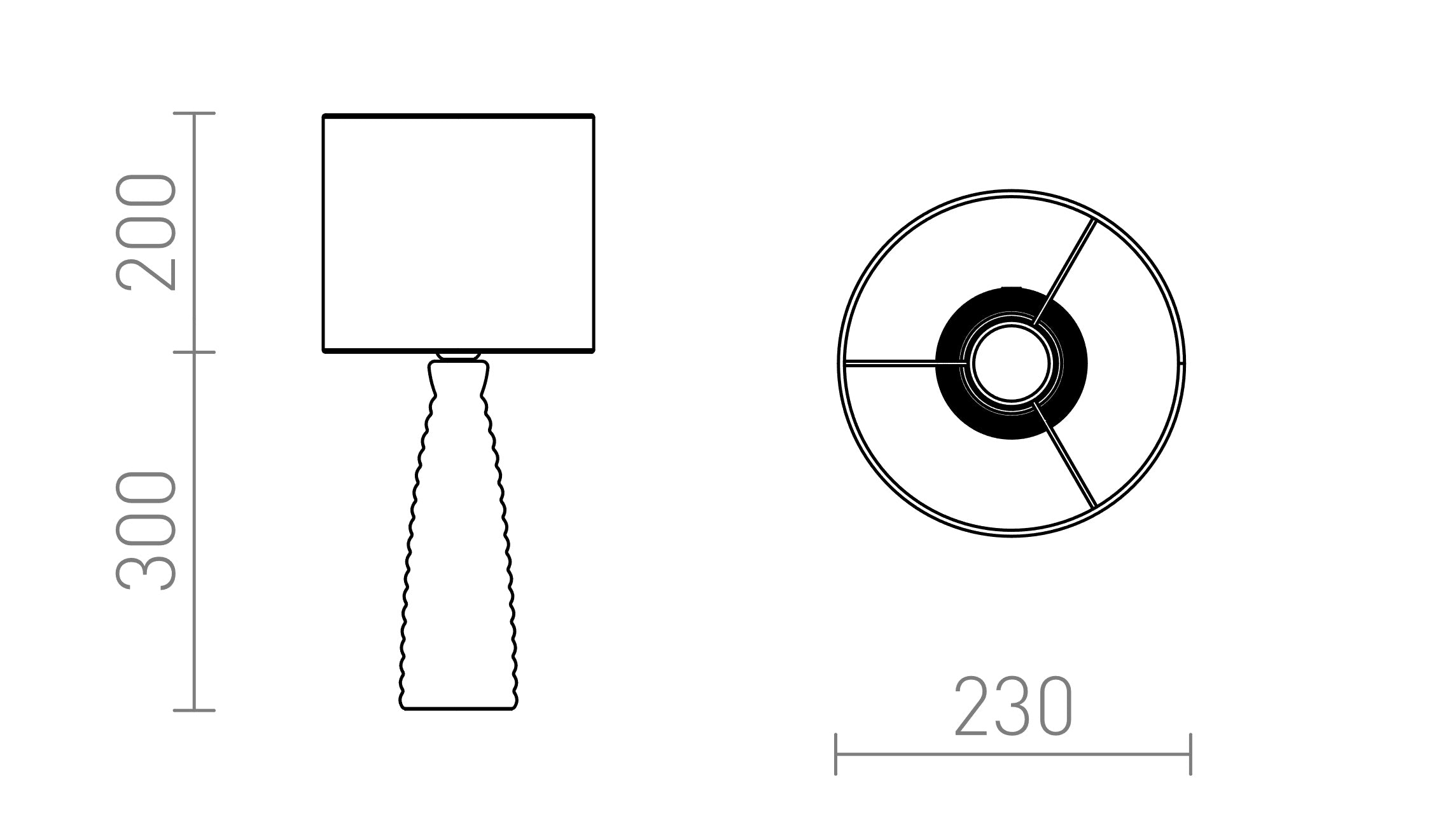 LAURA namizna svetilka lampa - Product sketch