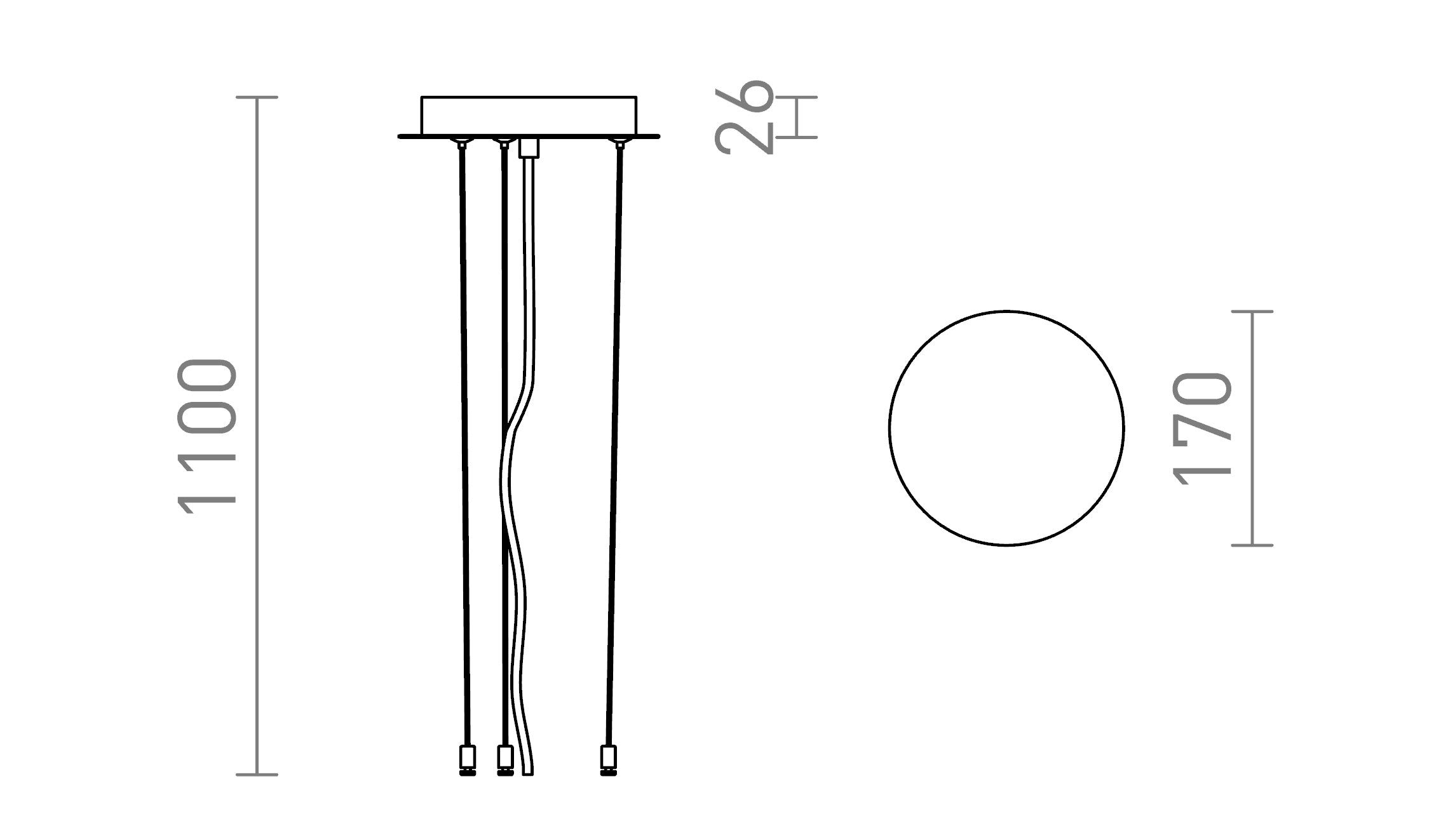 MEZZO 40/60 Hängeset lampe - Product sketch