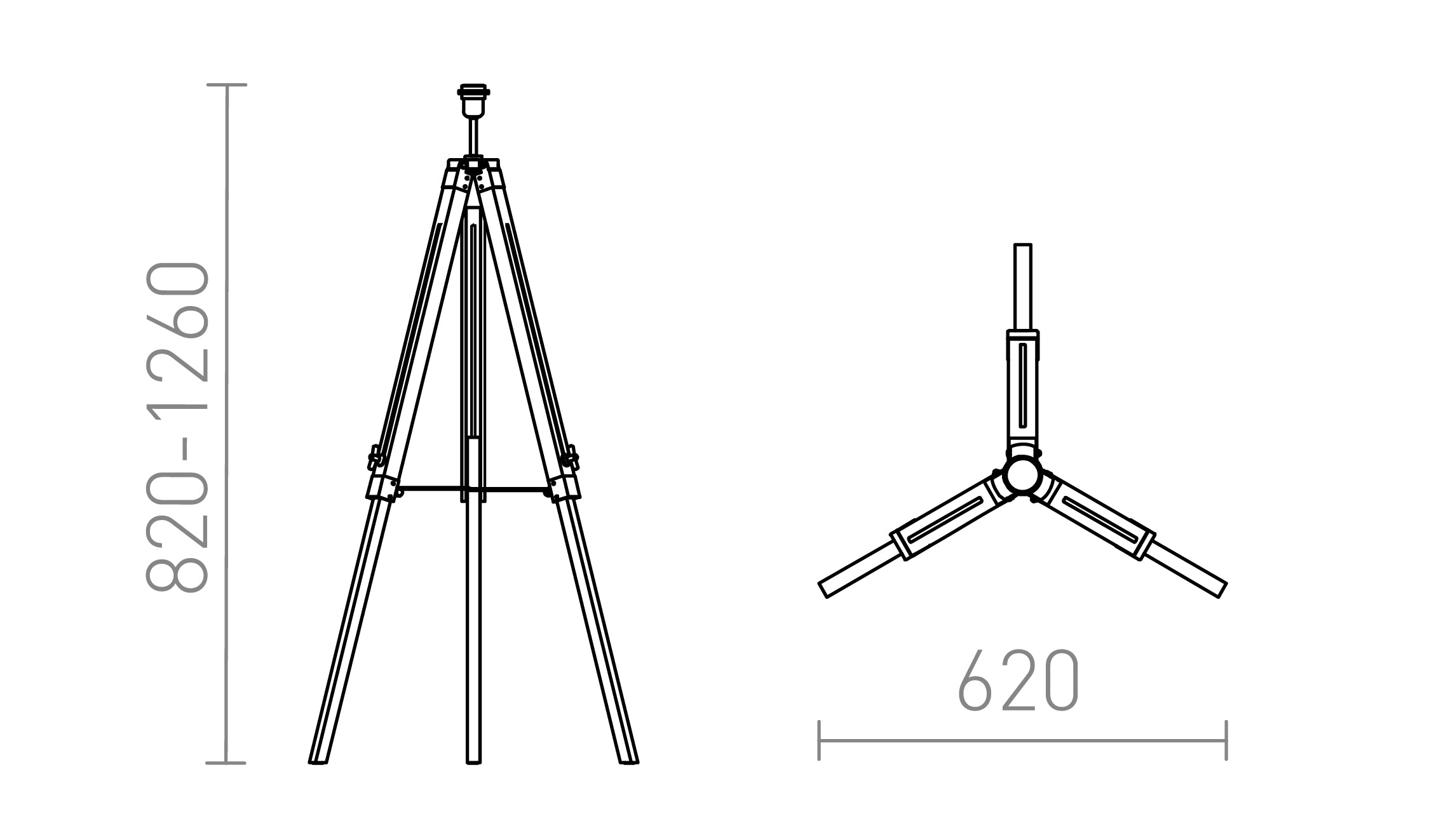 ALVIS voetstuk voor staande lamp - Product sketch