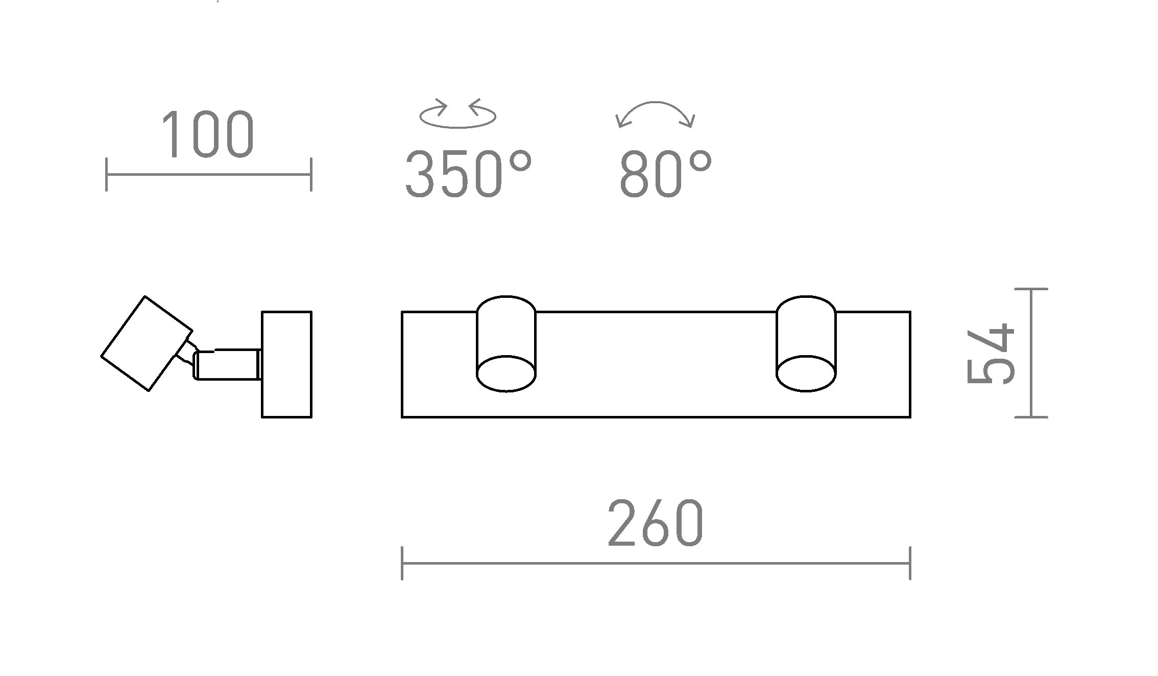 TRICA II de perete lampă - Product sketch