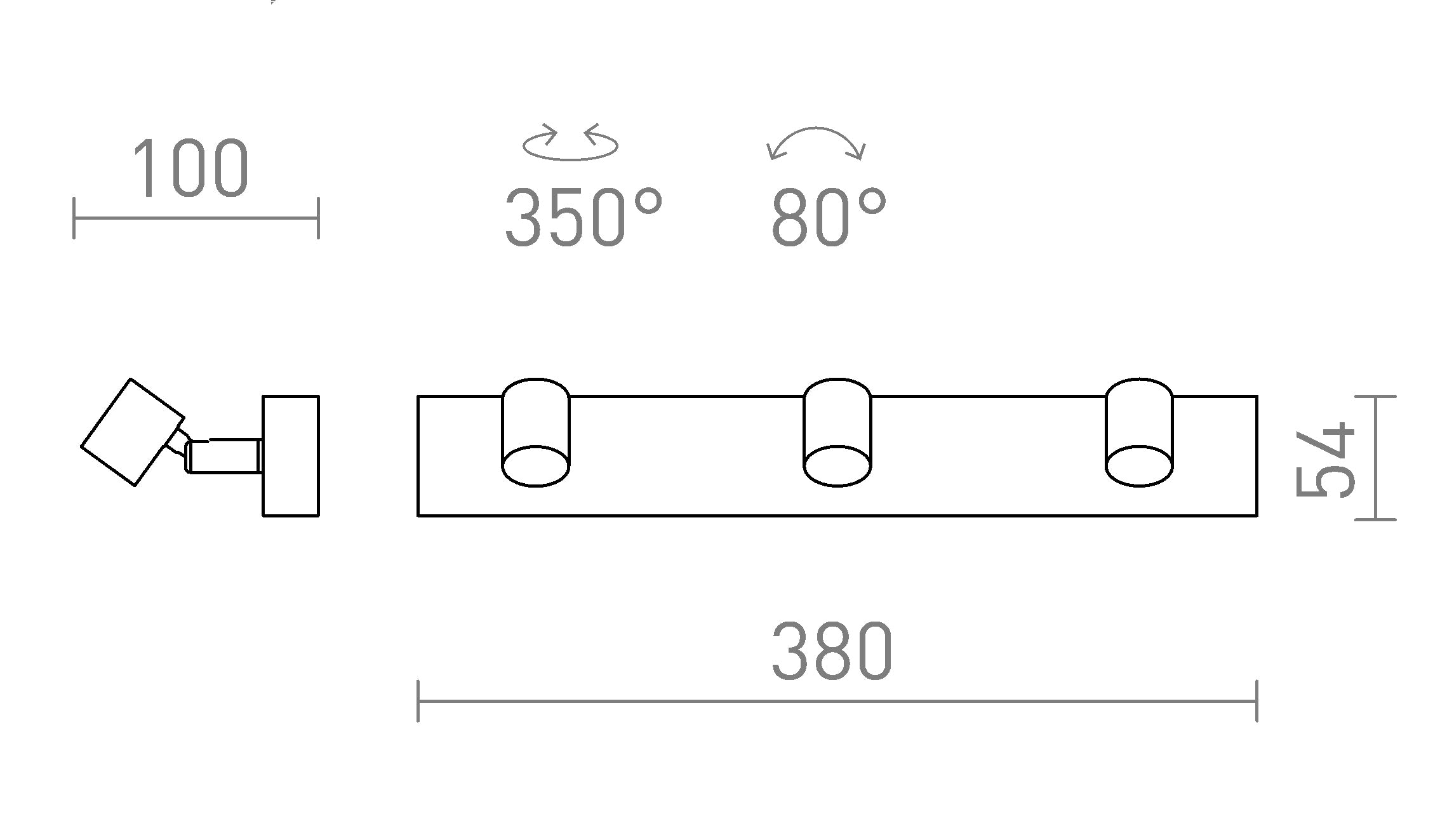 TRICA III seinävalaisin lamppu - Product sketch
