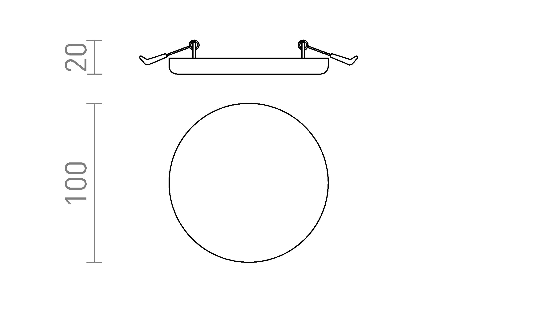 BELI R 10 embutida lâmpada - Product sketch