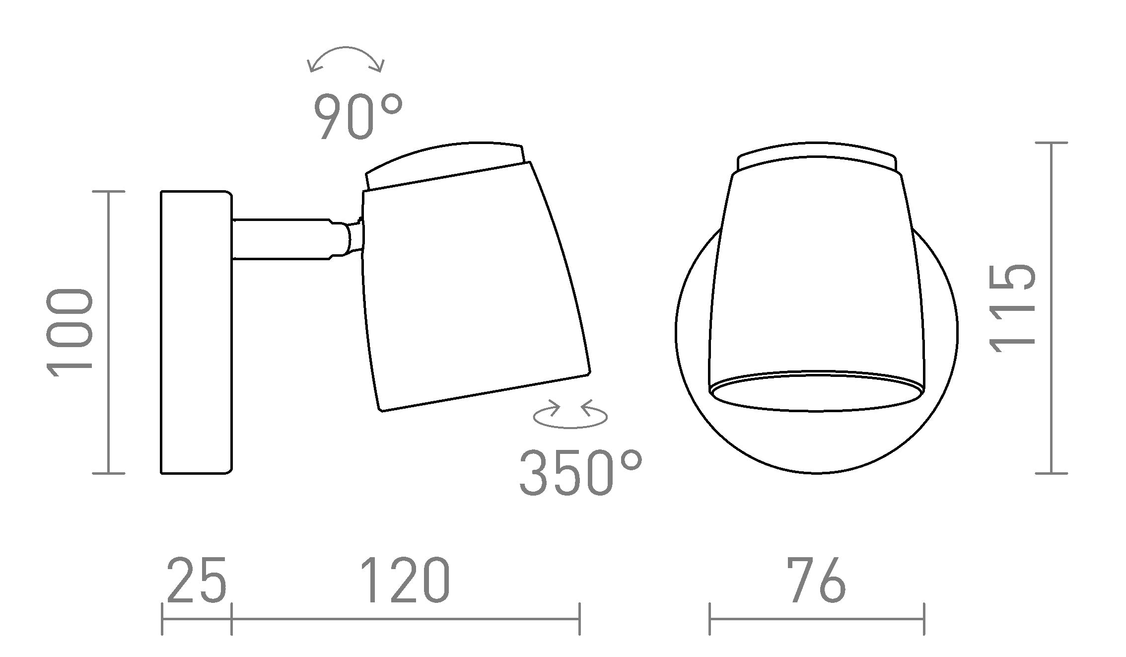 JOLI I da parete lampada - Product sketch