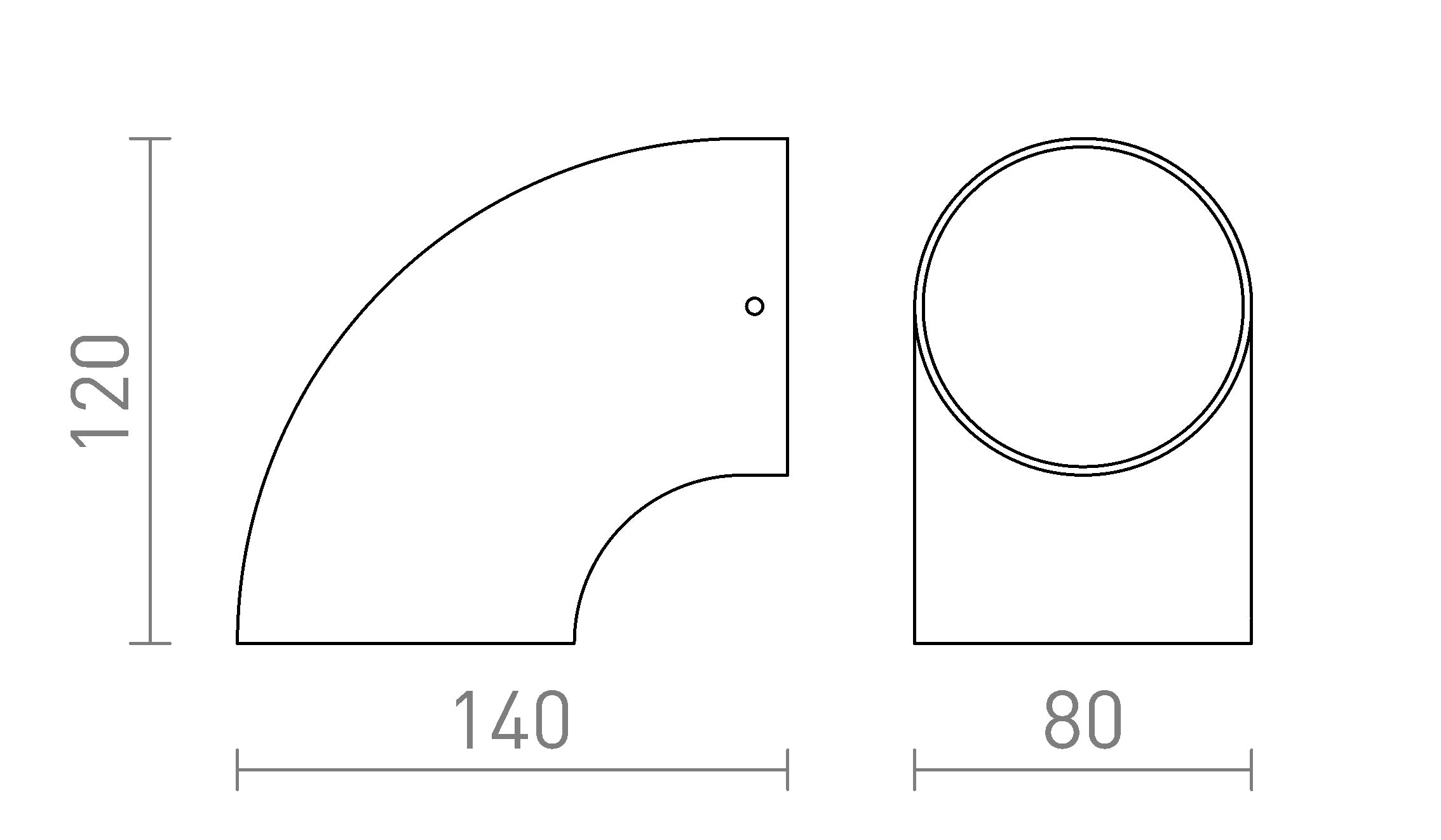 PIPER de pared lámpara - Product sketch