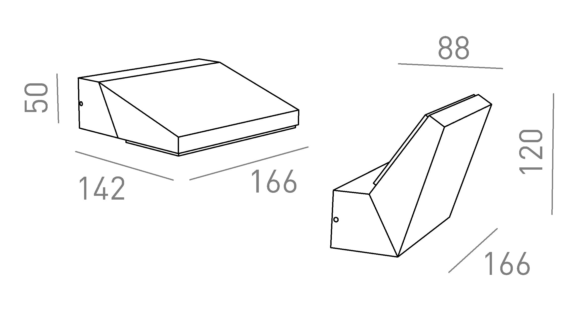 TWIST seinä lamppu - Product sketch