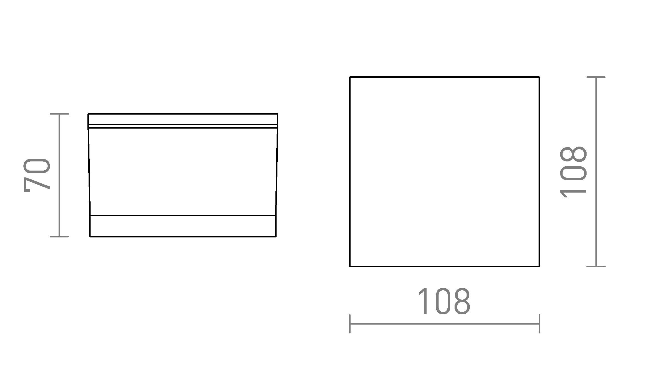 ORIN SQ таванна лампа - Product sketch