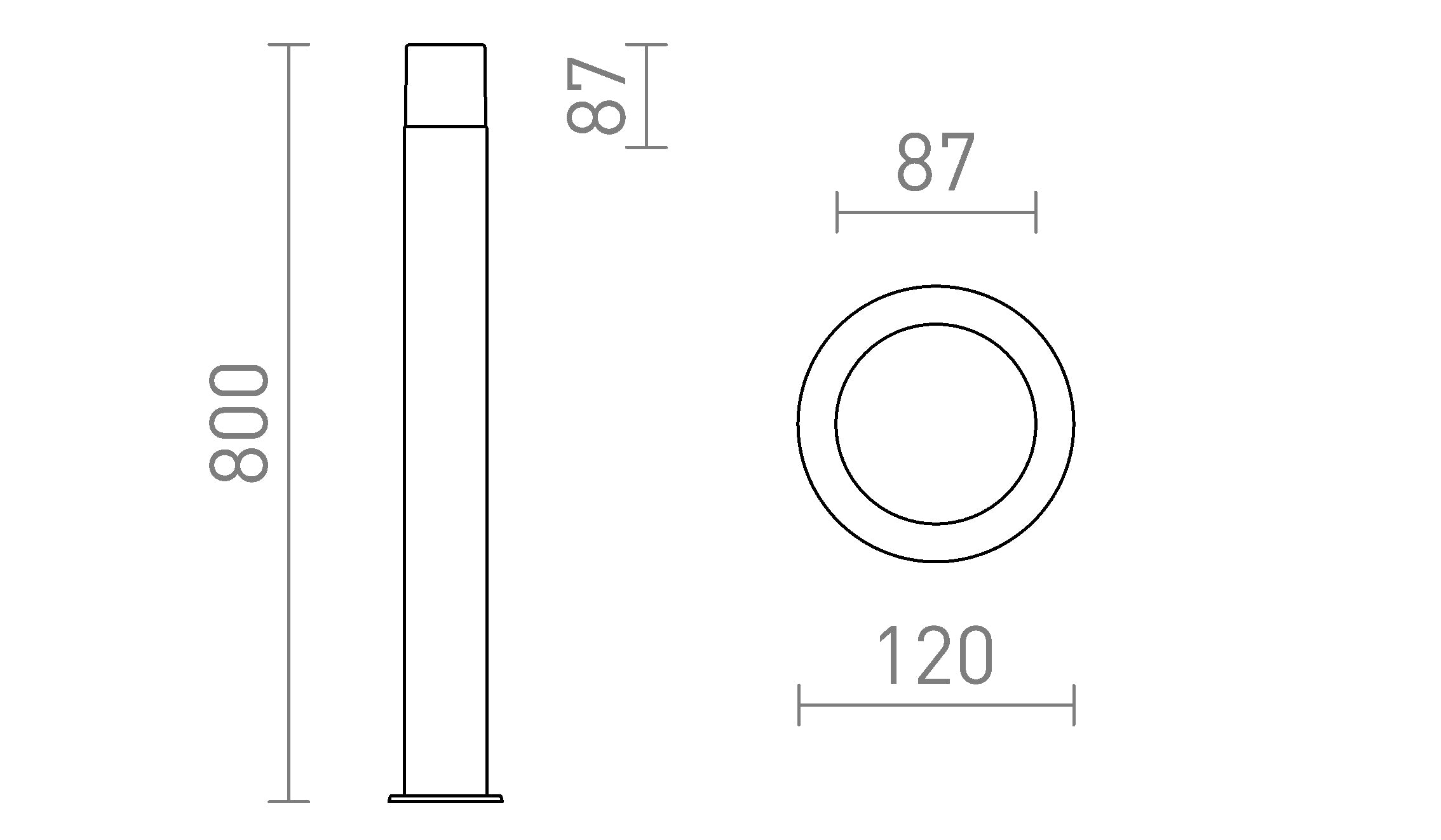 BONNIE 80 podna lampa - Product sketch