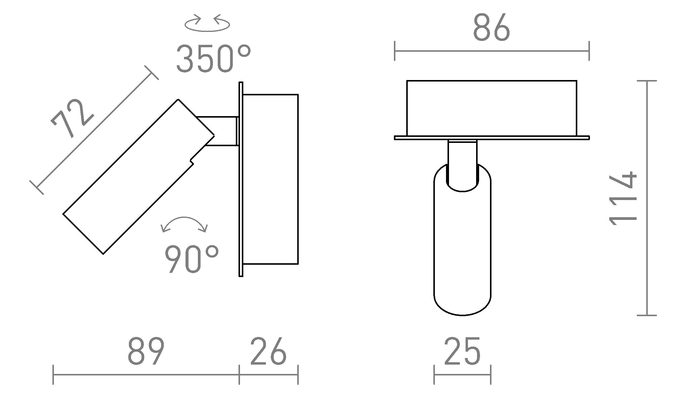 MIG seinä lamppu - Product sketch
