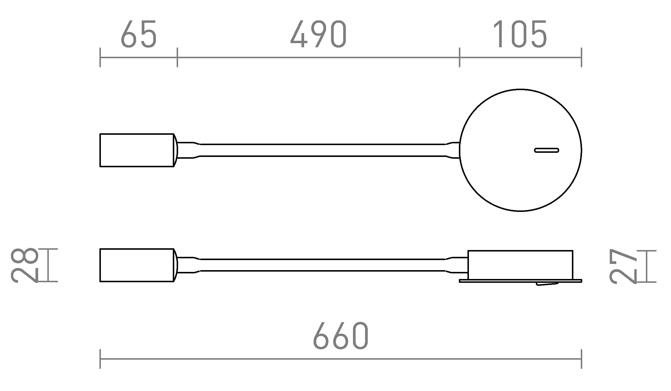 VALE seinä lamppu - Product sketch