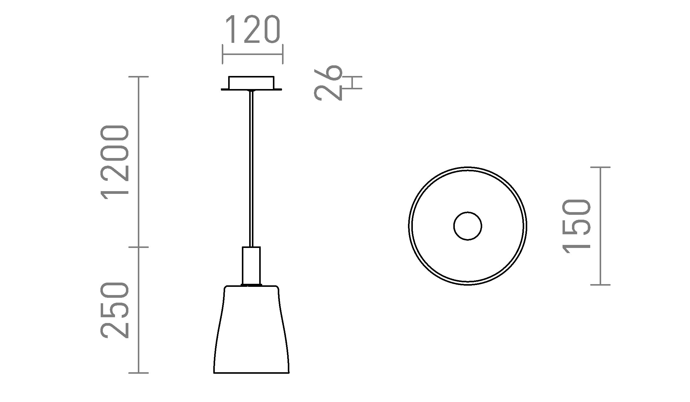 BELLINI M LED Pendelleuchte lampe - Product sketch