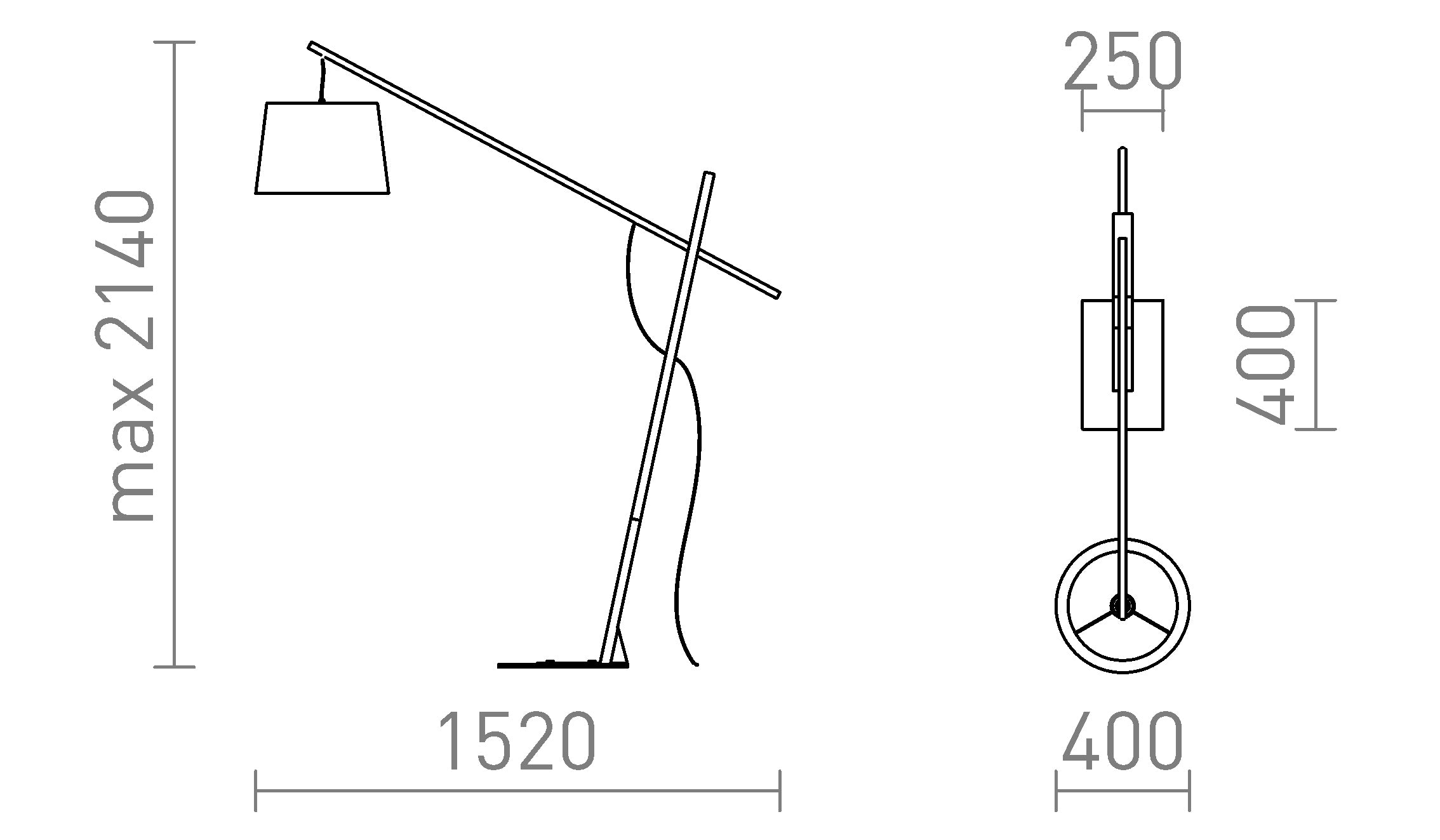 DANTE lampadaire lampe - Product sketch
