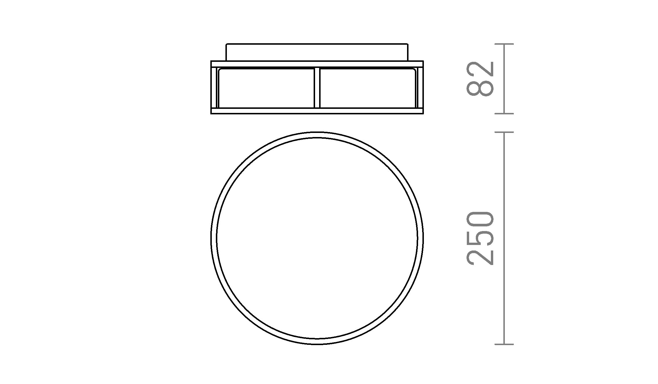GRANDE LED 25 da soffitto lampada - Product sketch