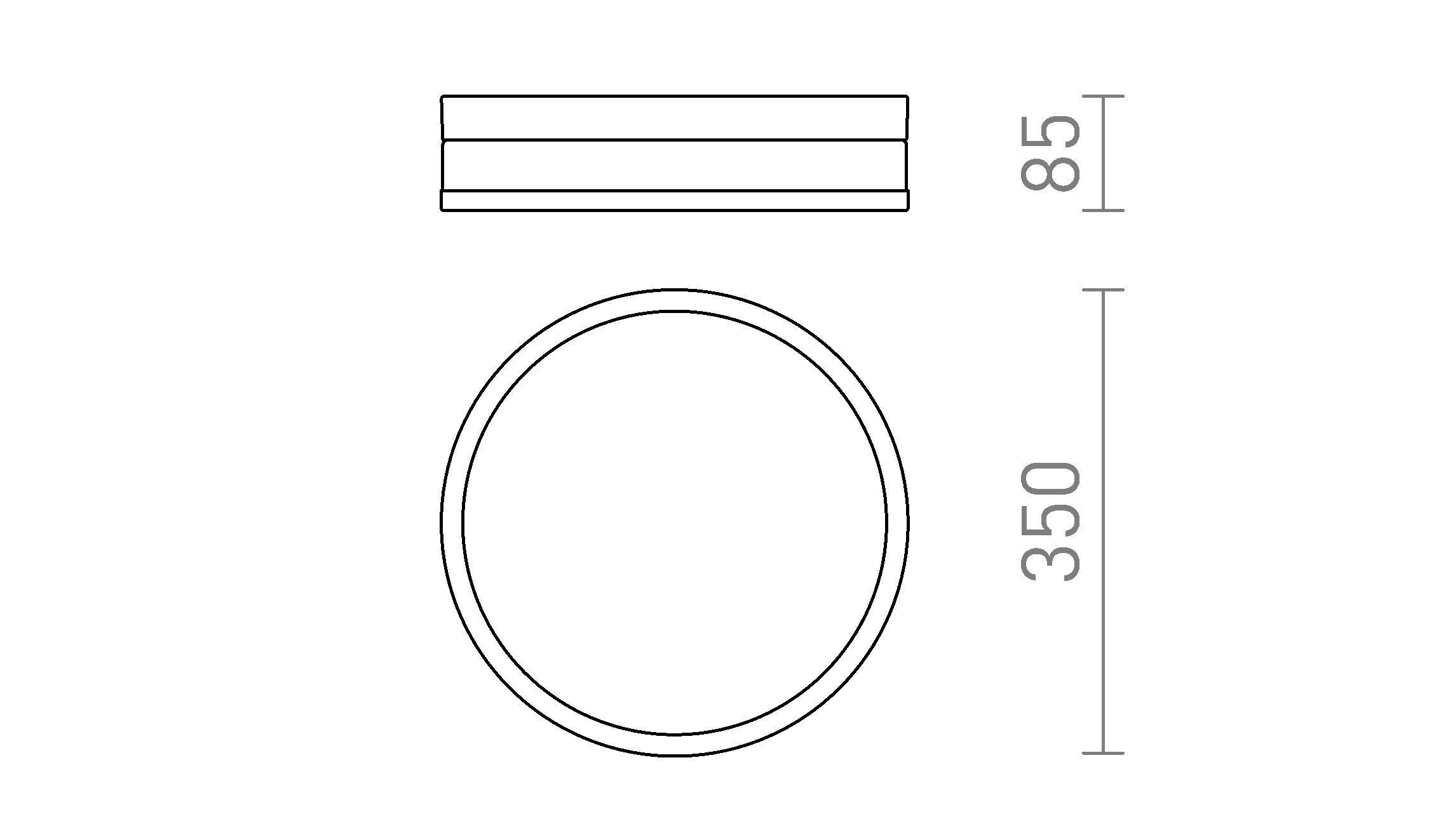 CIRA LED 35 stropna lampa - Product sketch